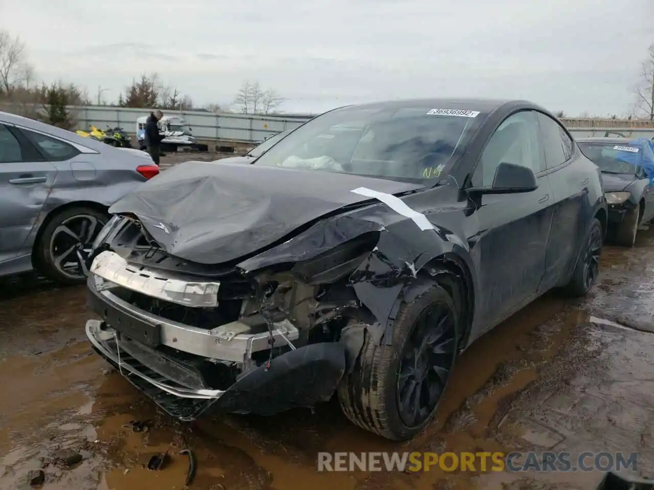 2 Photograph of a damaged car 7SAYGAEE1NF328922 TESLA MODEL Y 2022