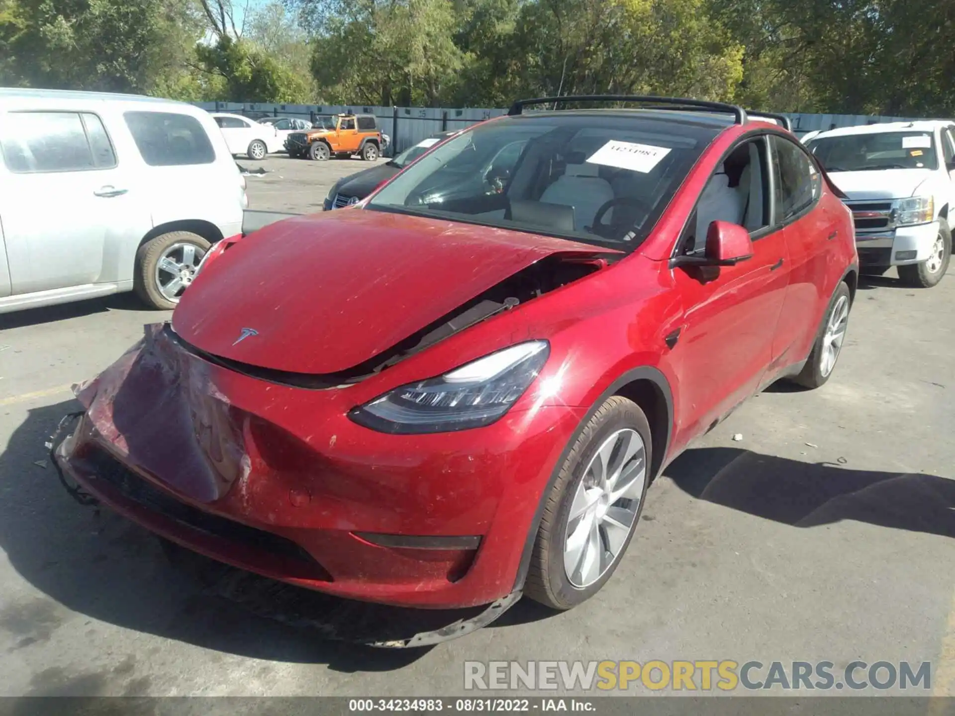 2 Photograph of a damaged car 7SAYGAEE1NF340004 TESLA MODEL Y 2022