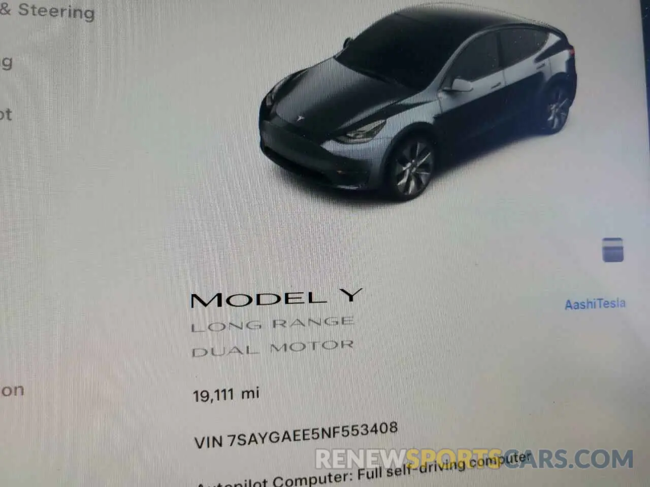9 Photograph of a damaged car 7SAYGAEE5NF553408 TESLA MODEL Y 2022