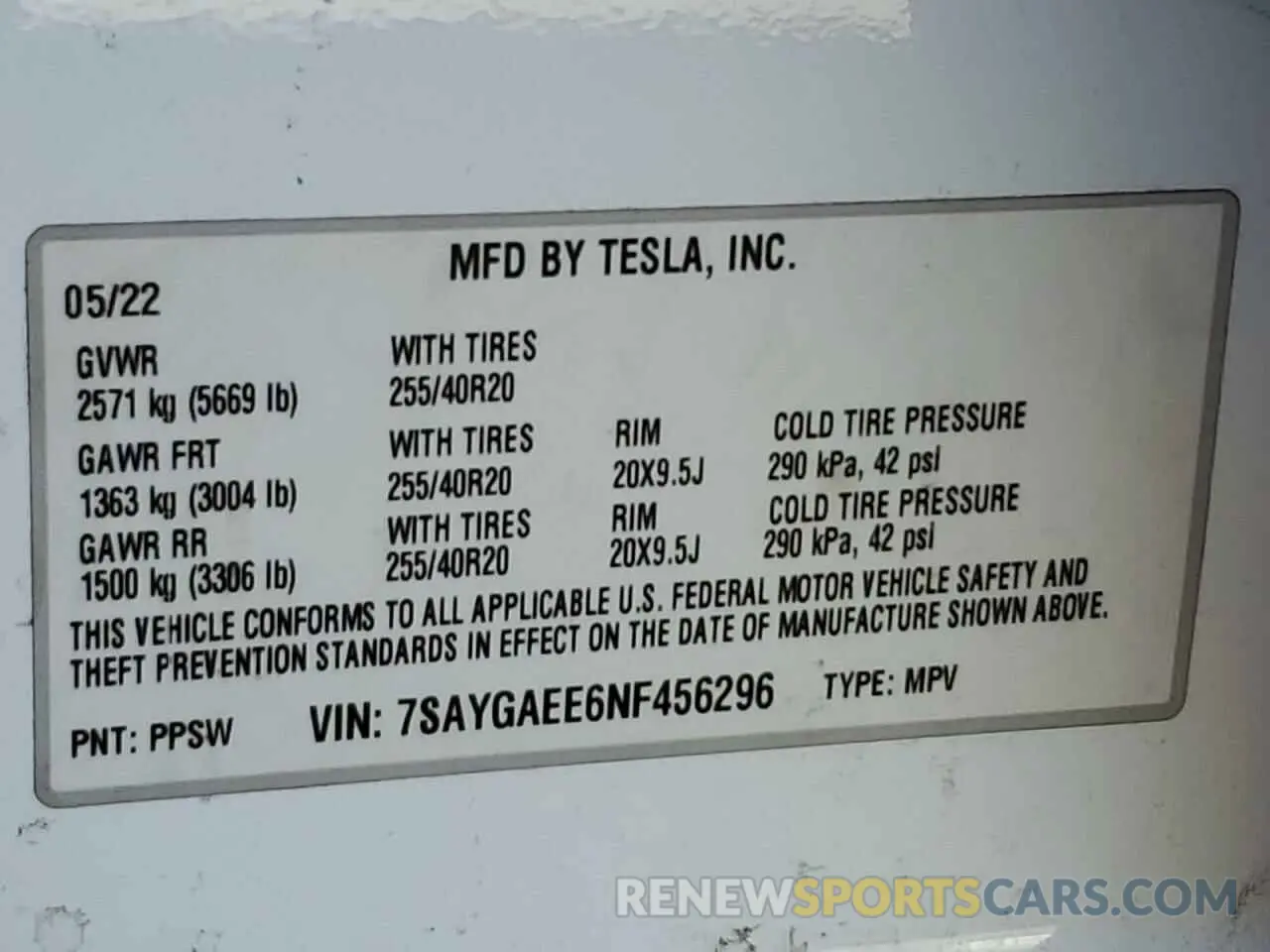 14 Photograph of a damaged car 7SAYGAEE6NF456296 TESLA MODEL Y 2022