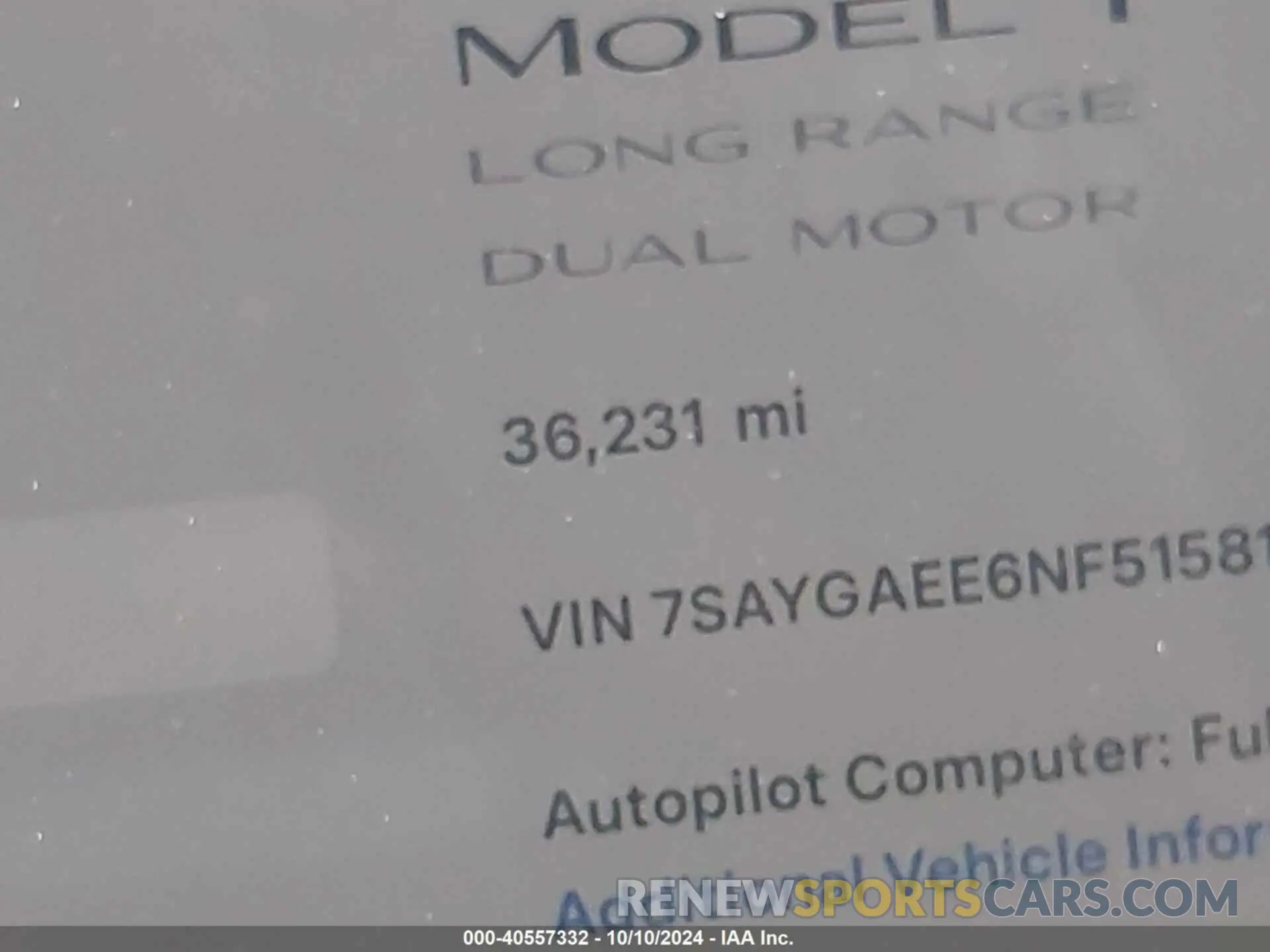 14 Photograph of a damaged car 7SAYGAEE6NF515816 TESLA MODEL Y 2022