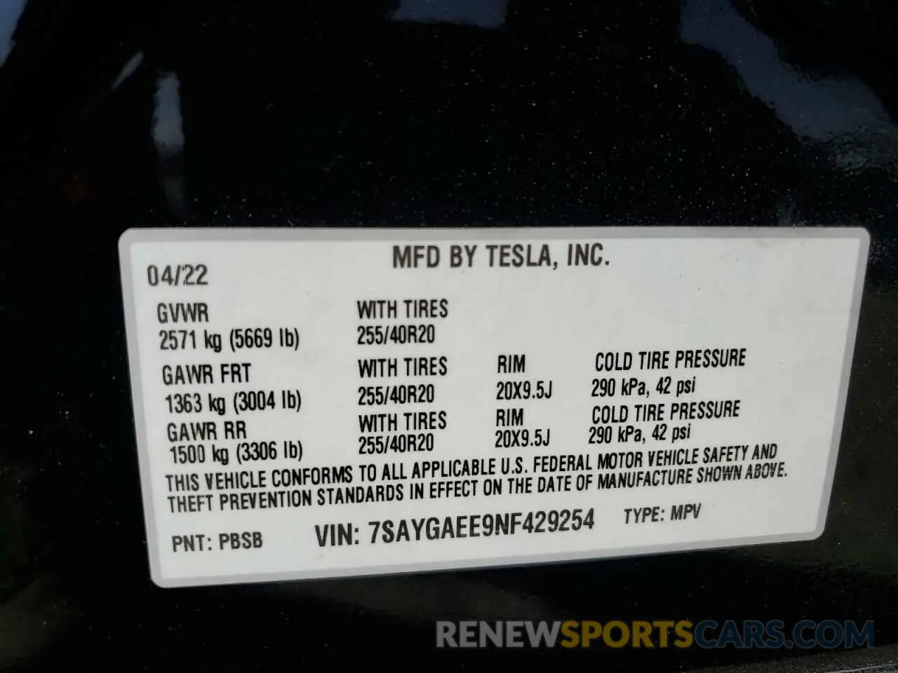 13 Photograph of a damaged car 7SAYGAEE9NF429254 TESLA MODEL Y 2022