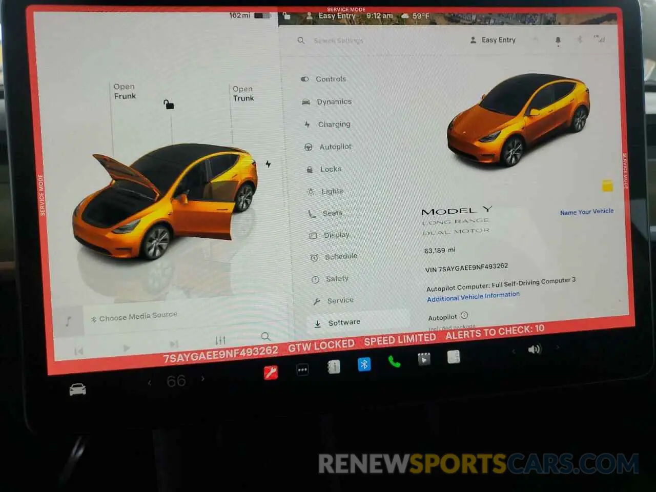 9 Photograph of a damaged car 7SAYGAEE9NF493262 TESLA MODEL Y 2022