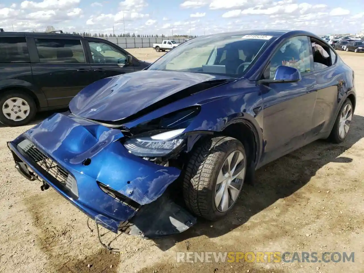 2 Photograph of a damaged car 7SAYGAEEXNF348022 TESLA MODEL Y 2022