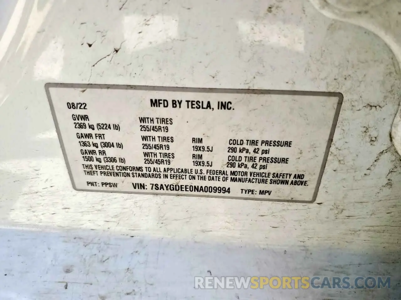 13 Photograph of a damaged car 7SAYGDEE0NA009994 TESLA MODEL Y 2022