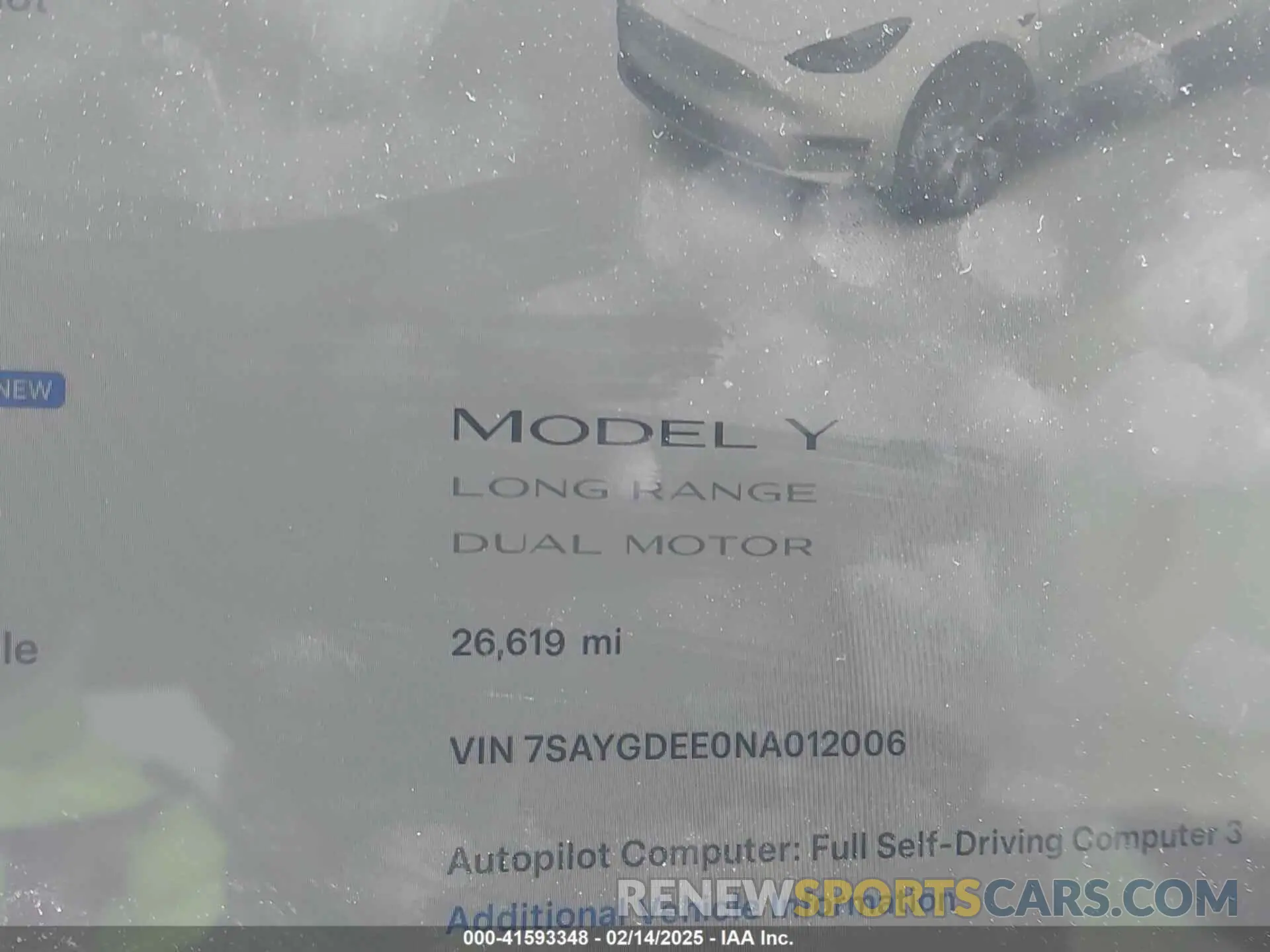 15 Photograph of a damaged car 7SAYGDEE0NA012006 TESLA MODEL Y 2022