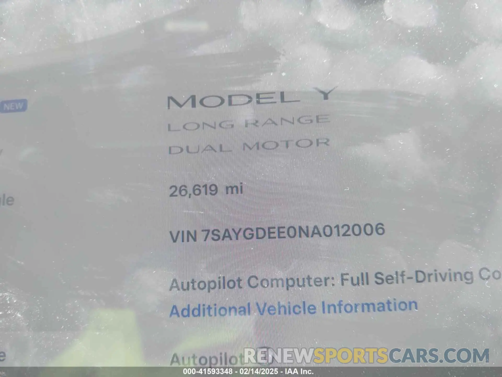 7 Photograph of a damaged car 7SAYGDEE0NA012006 TESLA MODEL Y 2022