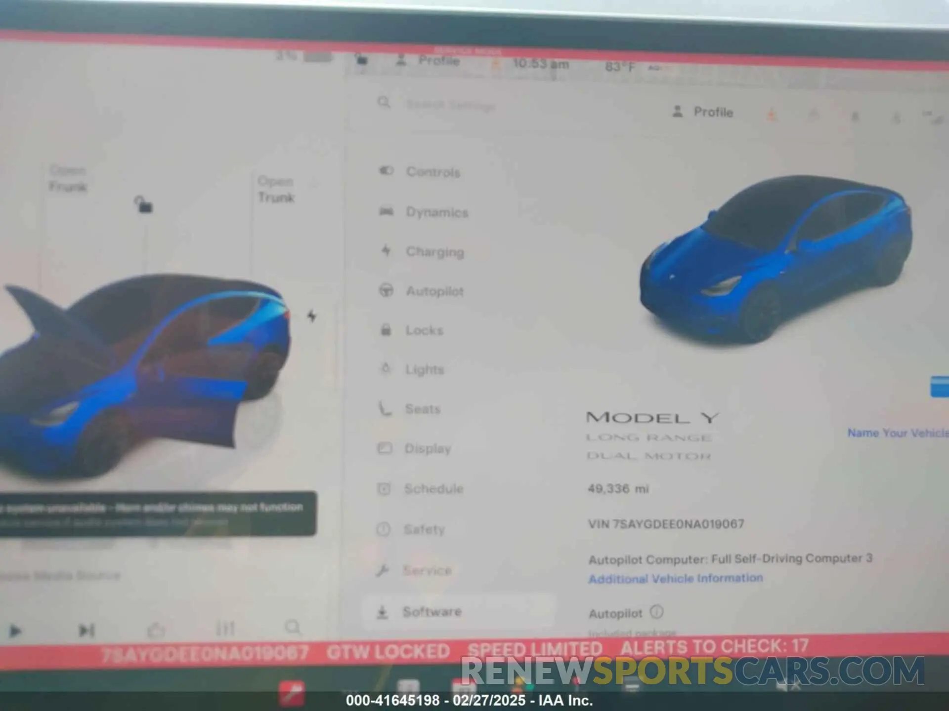 7 Photograph of a damaged car 7SAYGDEE0NA019067 TESLA MODEL Y 2022