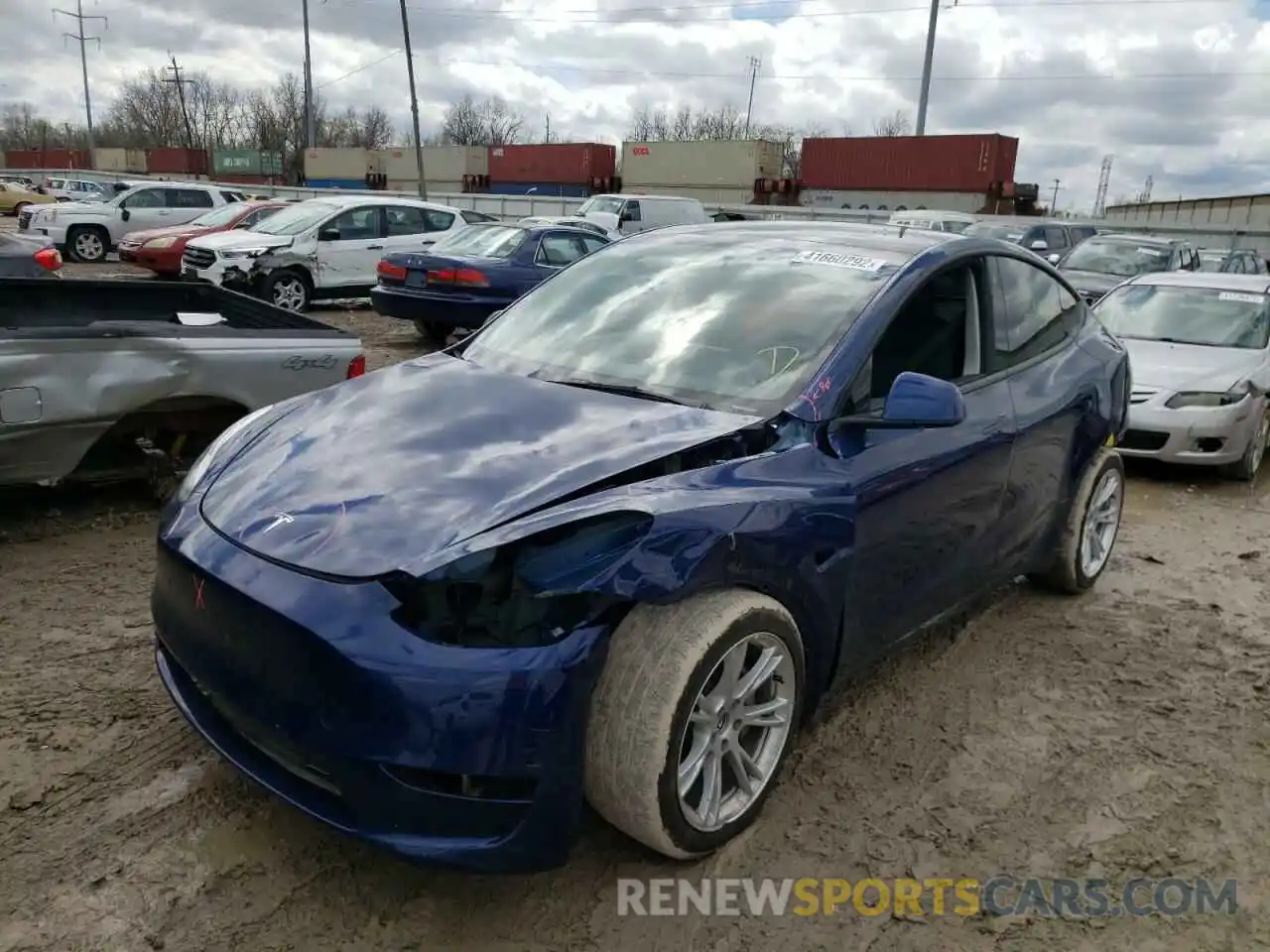 2 Photograph of a damaged car 7SAYGDEE0NF316097 TESLA MODEL Y 2022