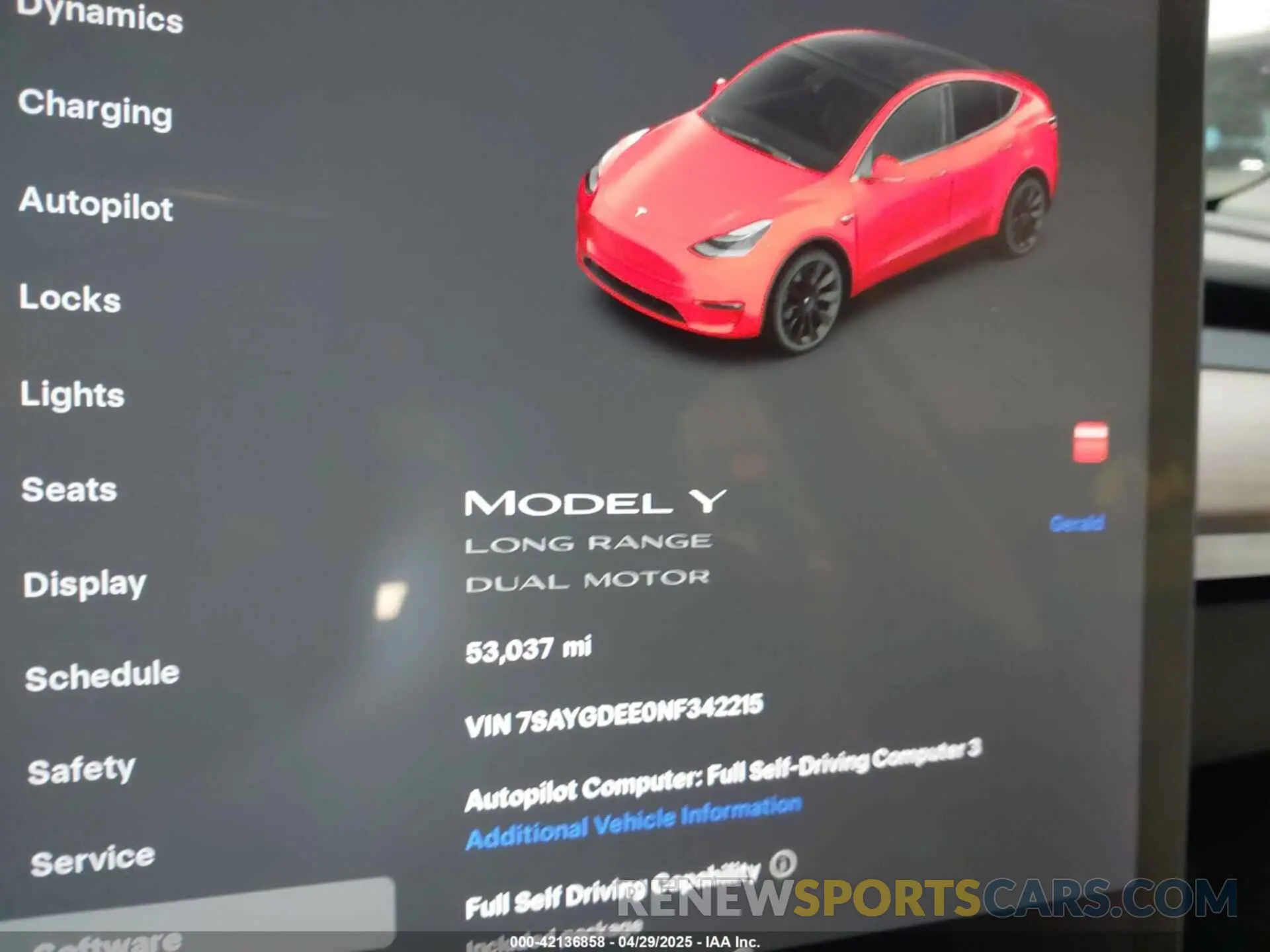7 Photograph of a damaged car 7SAYGDEE0NF342215 TESLA MODEL Y 2022