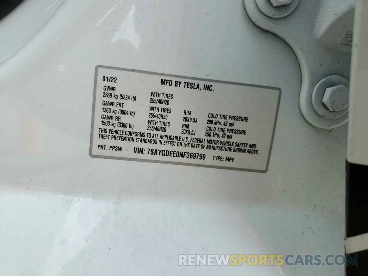 13 Photograph of a damaged car 7SAYGDEE0NF369799 TESLA MODEL Y 2022