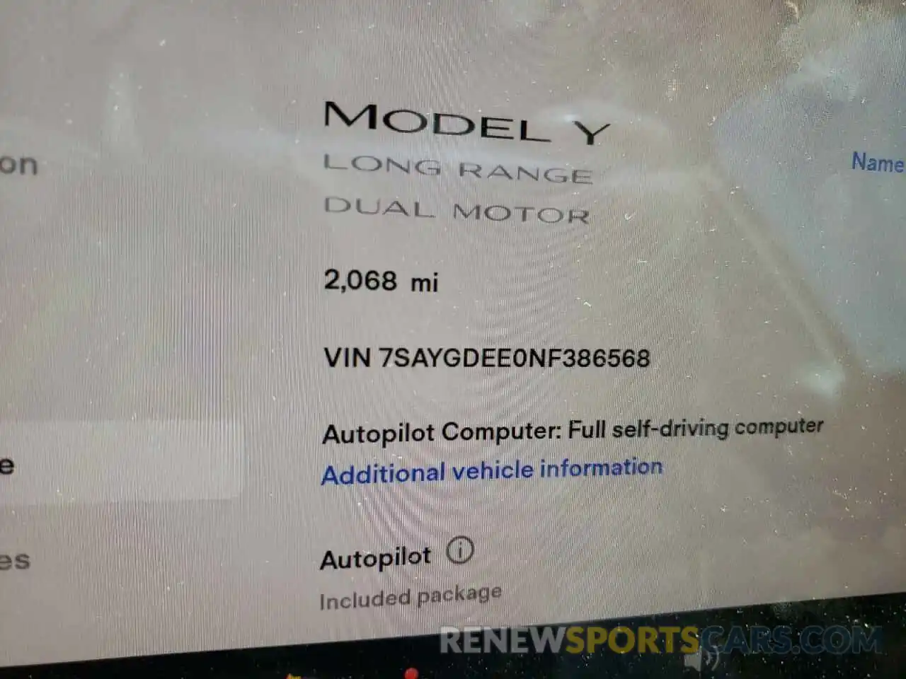 8 Photograph of a damaged car 7SAYGDEE0NF386568 TESLA MODEL Y 2022