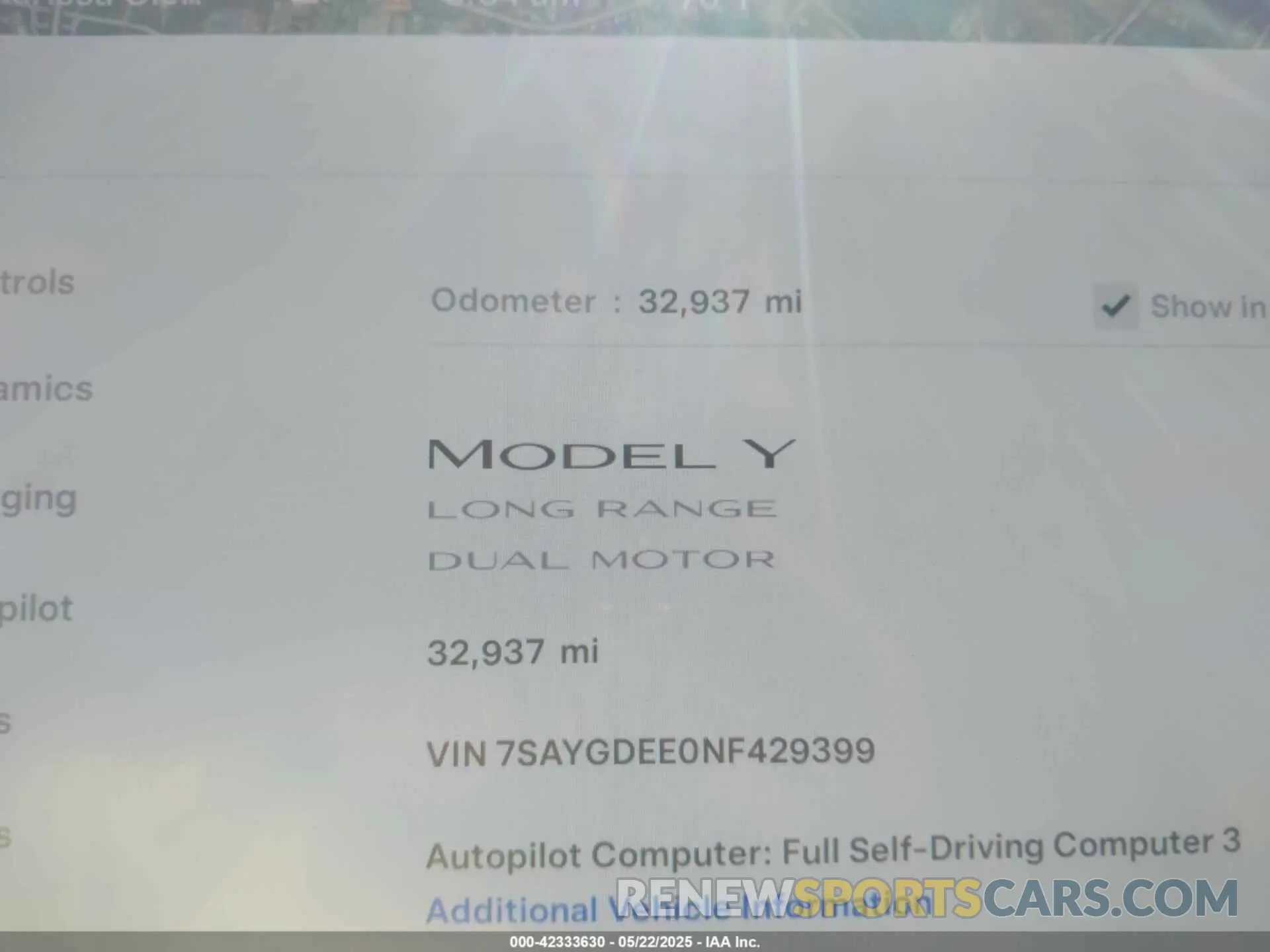 15 Photograph of a damaged car 7SAYGDEE0NF429399 TESLA MODEL Y 2022