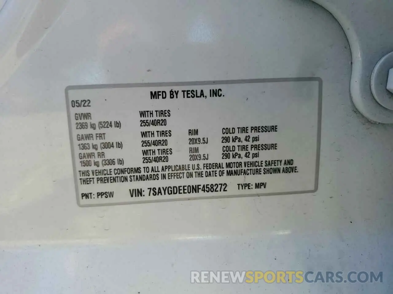 13 Photograph of a damaged car 7SAYGDEE0NF458272 TESLA MODEL Y 2022