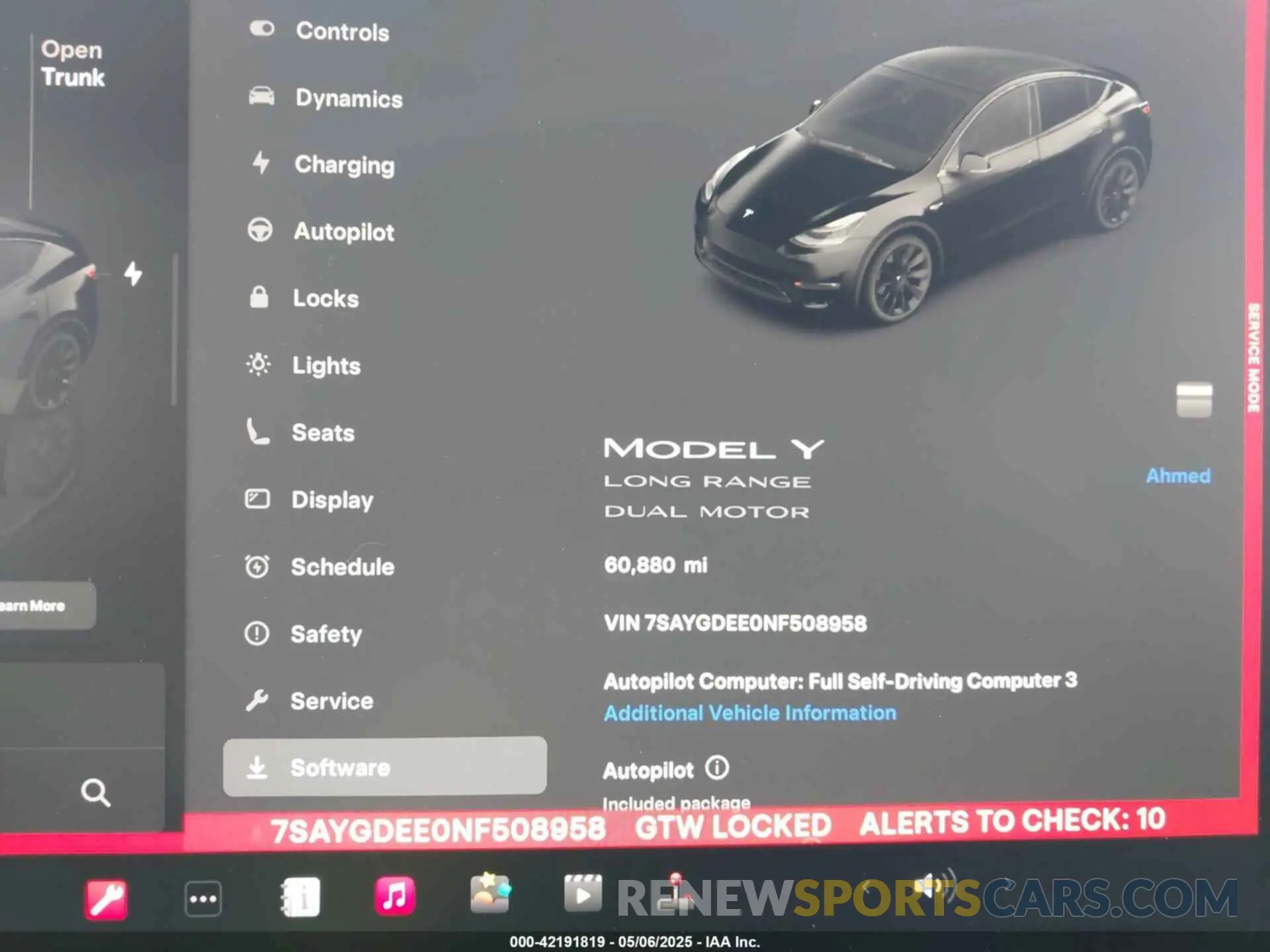 7 Photograph of a damaged car 7SAYGDEE0NF508958 TESLA MODEL Y 2022