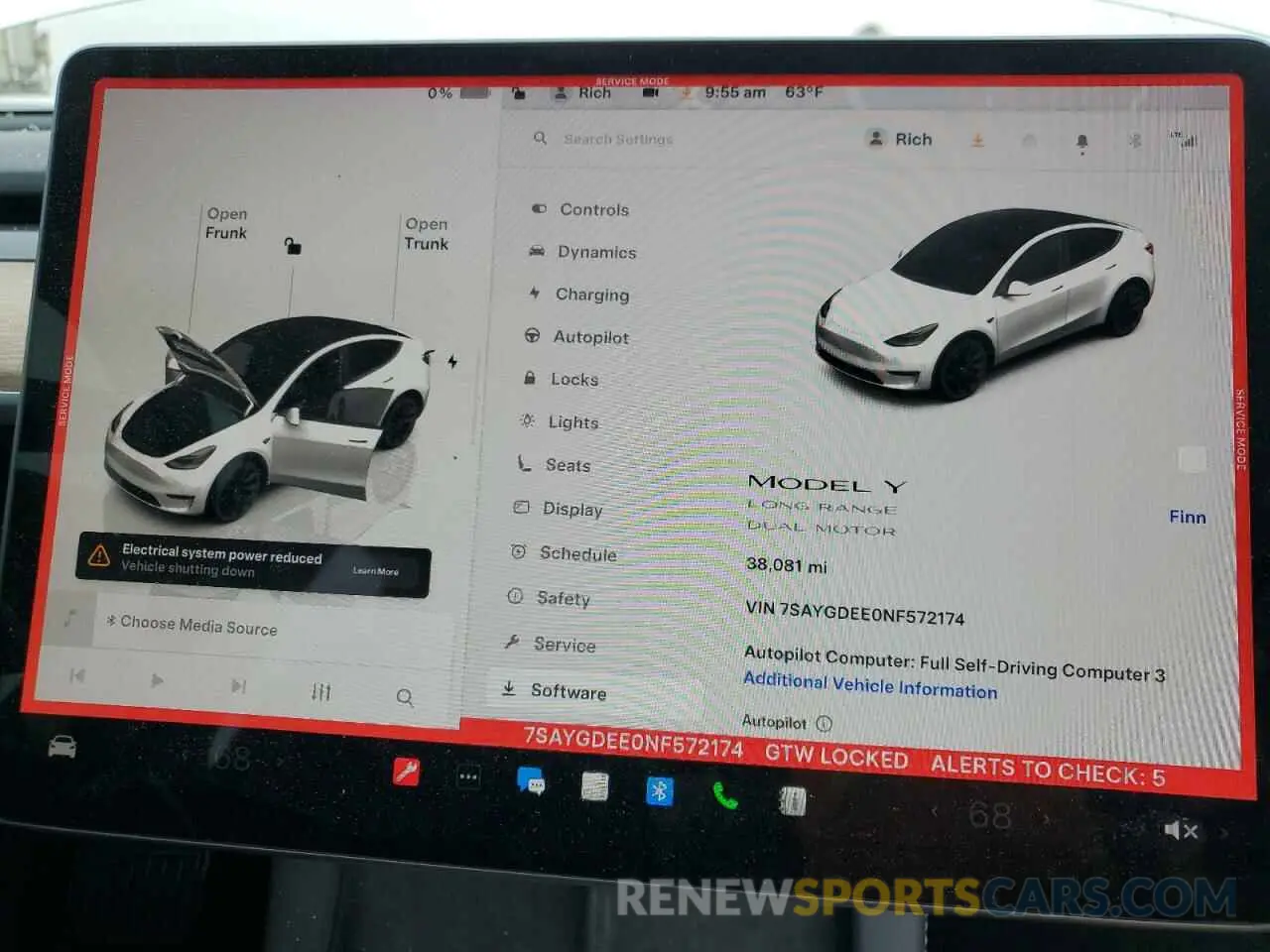 9 Photograph of a damaged car 7SAYGDEE0NF572174 TESLA MODEL Y 2022