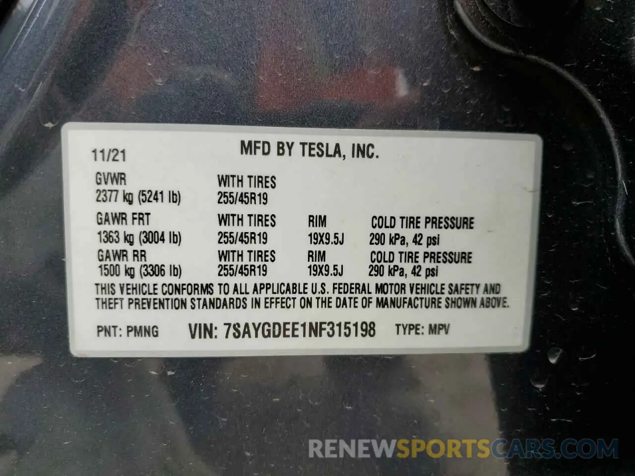 14 Photograph of a damaged car 7SAYGDEE1NF315198 TESLA MODEL Y 2022