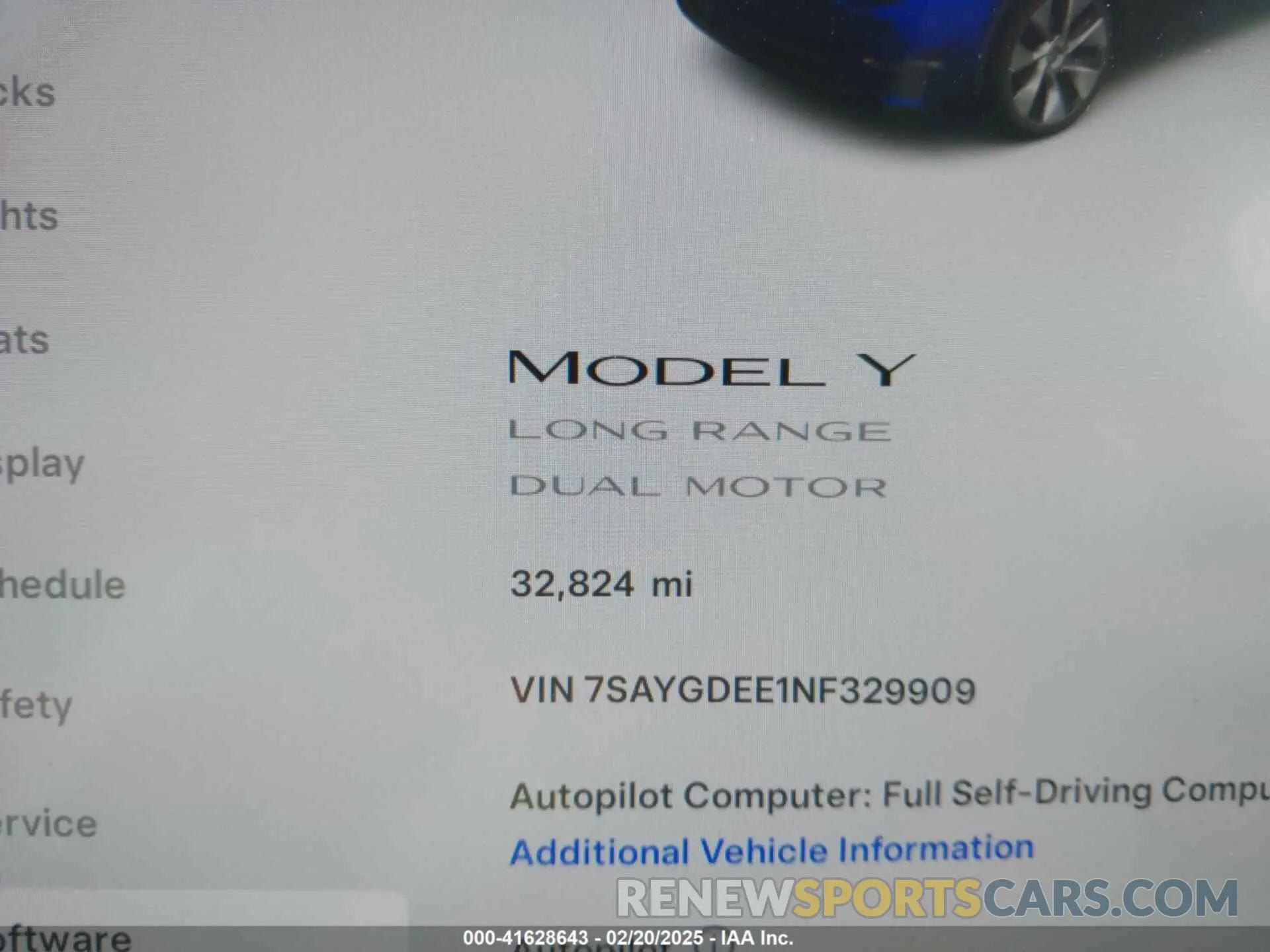 7 Photograph of a damaged car 7SAYGDEE1NF329909 TESLA MODEL Y 2022