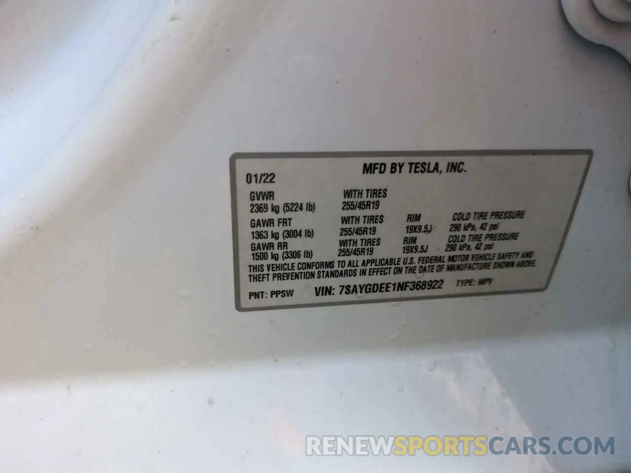 14 Photograph of a damaged car 7SAYGDEE1NF368922 TESLA MODEL Y 2022