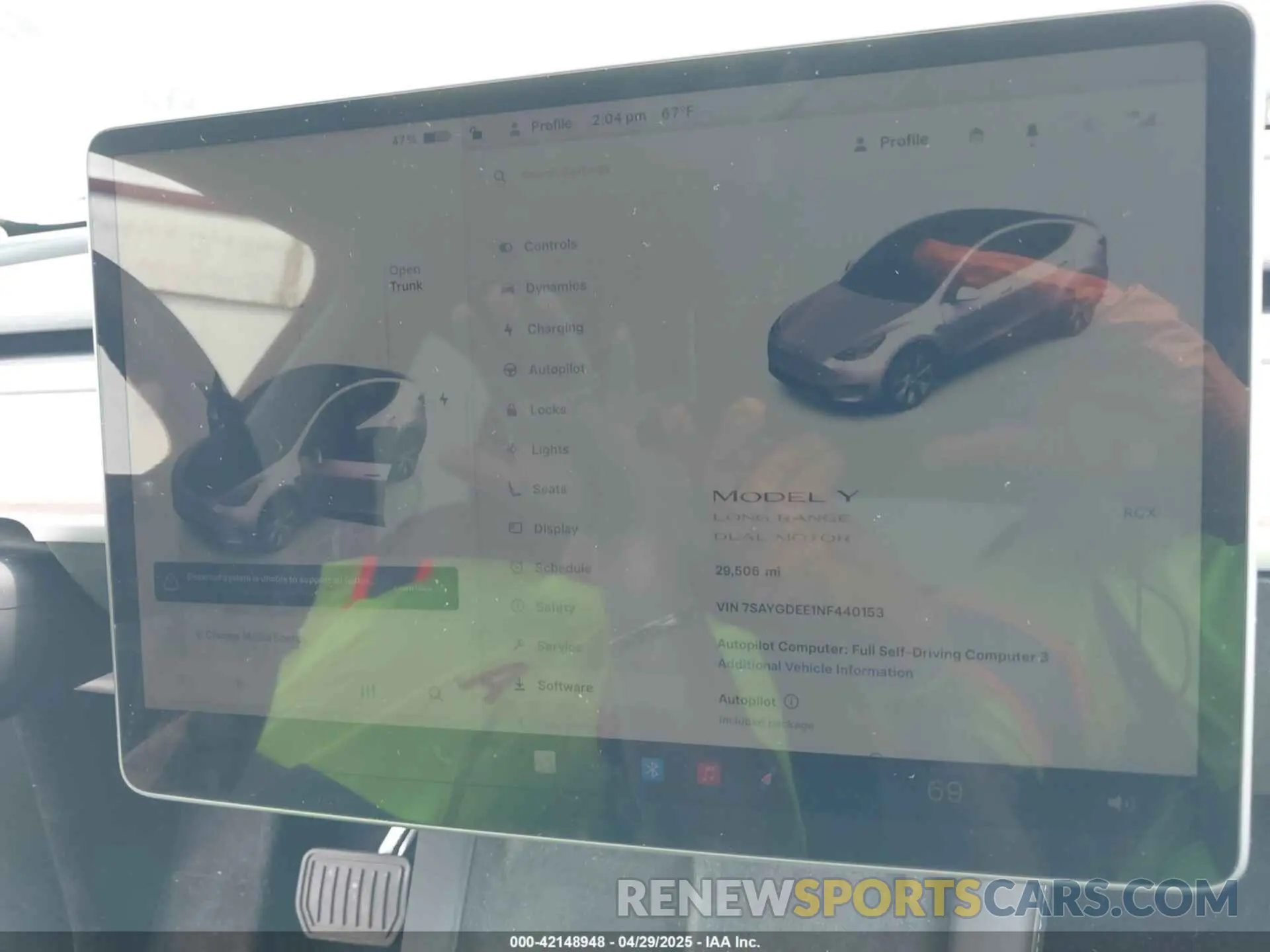 7 Photograph of a damaged car 7SAYGDEE1NF440153 TESLA MODEL Y 2022