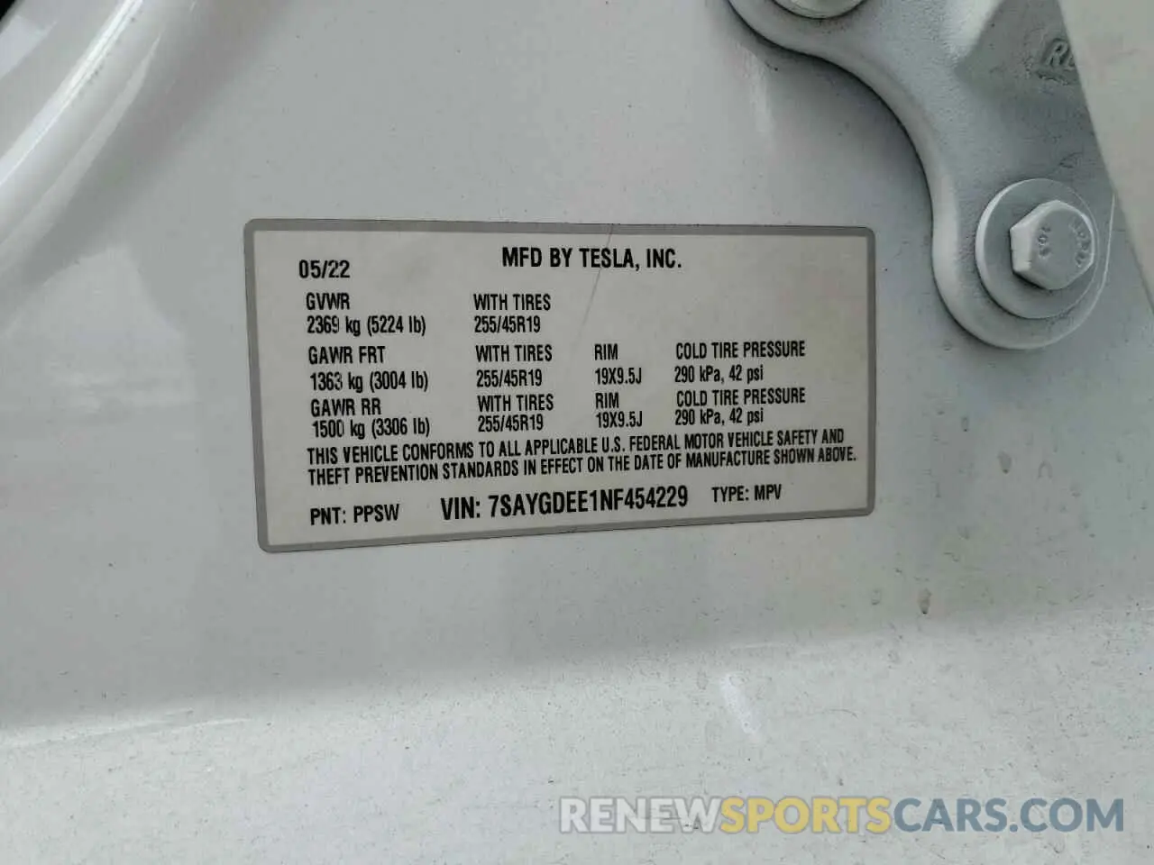 13 Photograph of a damaged car 7SAYGDEE1NF454229 TESLA MODEL Y 2022
