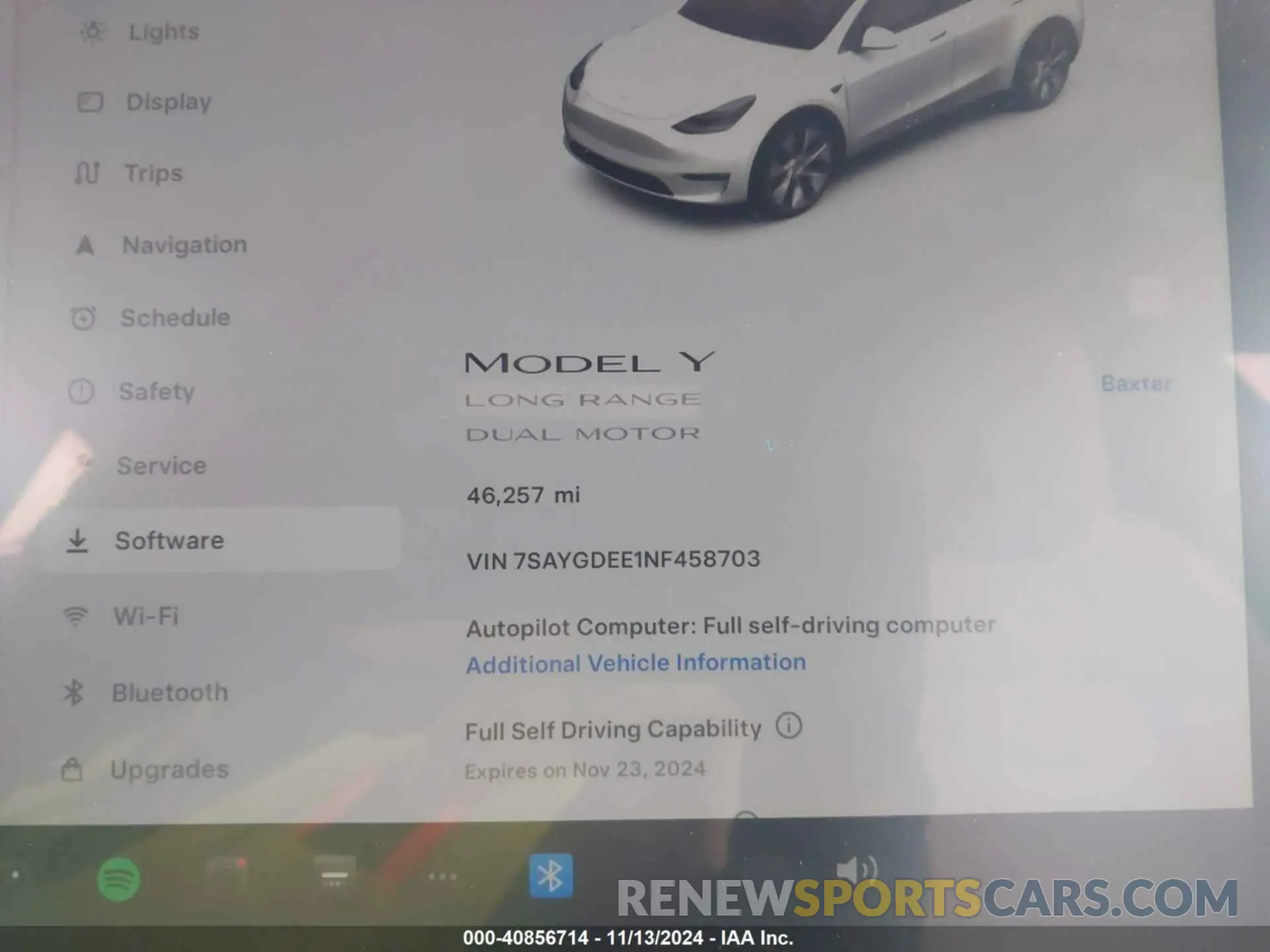 7 Photograph of a damaged car 7SAYGDEE1NF458703 TESLA MODEL Y 2022