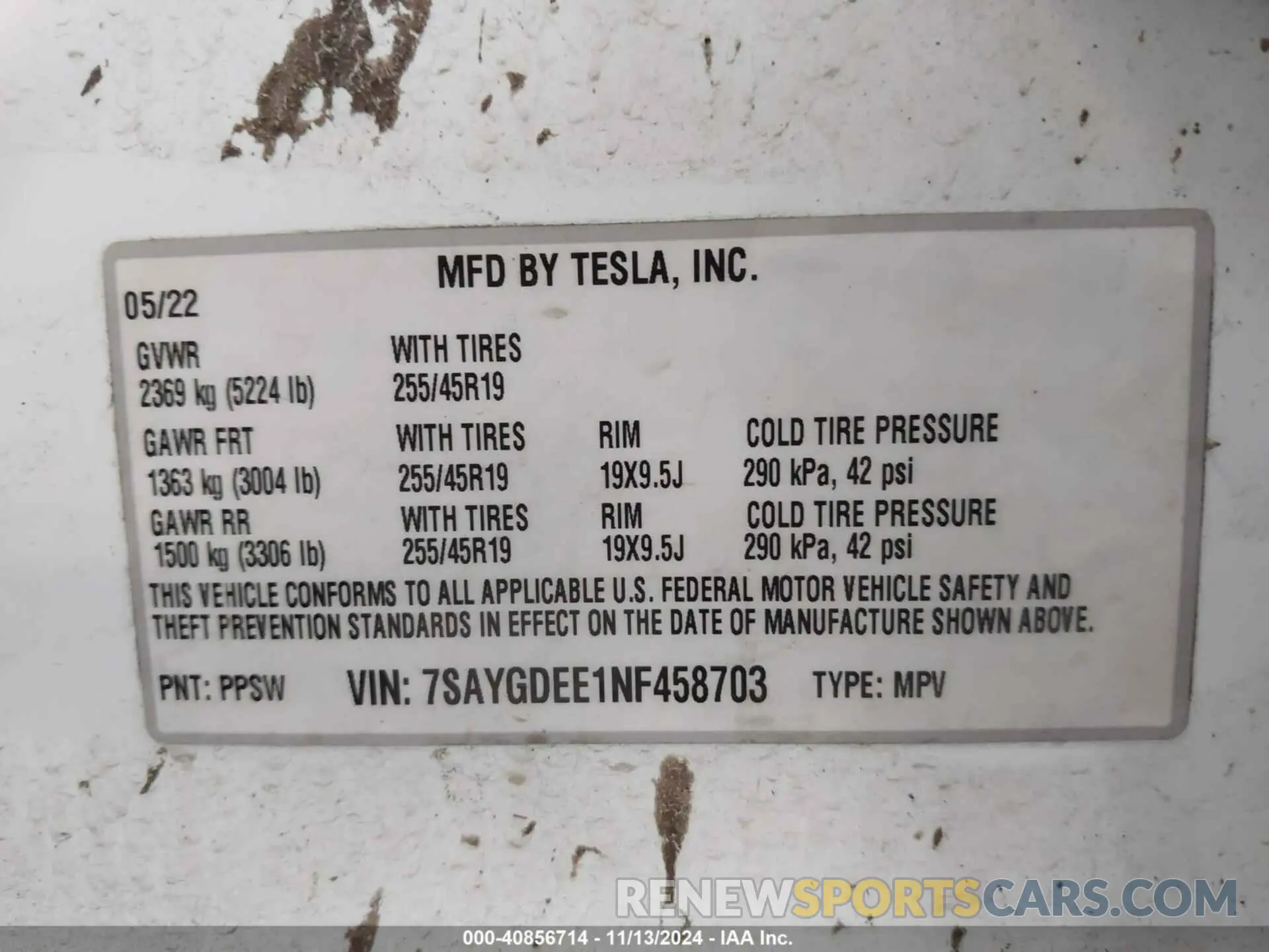 9 Photograph of a damaged car 7SAYGDEE1NF458703 TESLA MODEL Y 2022