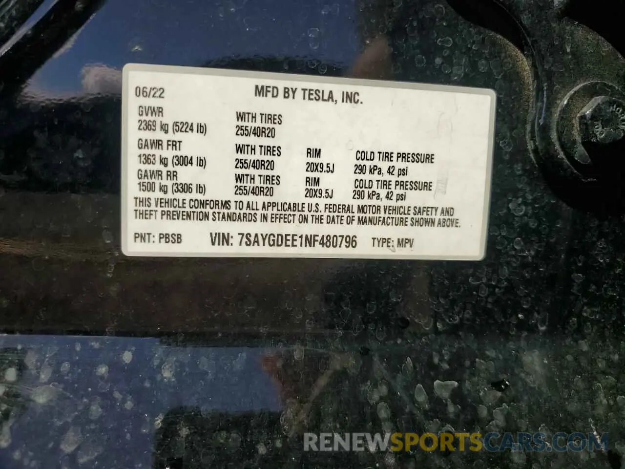 12 Photograph of a damaged car 7SAYGDEE1NF480796 TESLA MODEL Y 2022