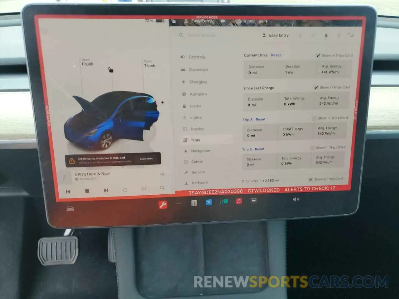 9 Photograph of a damaged car 7SAYGDEE2NA020396 TESLA MODEL Y 2022