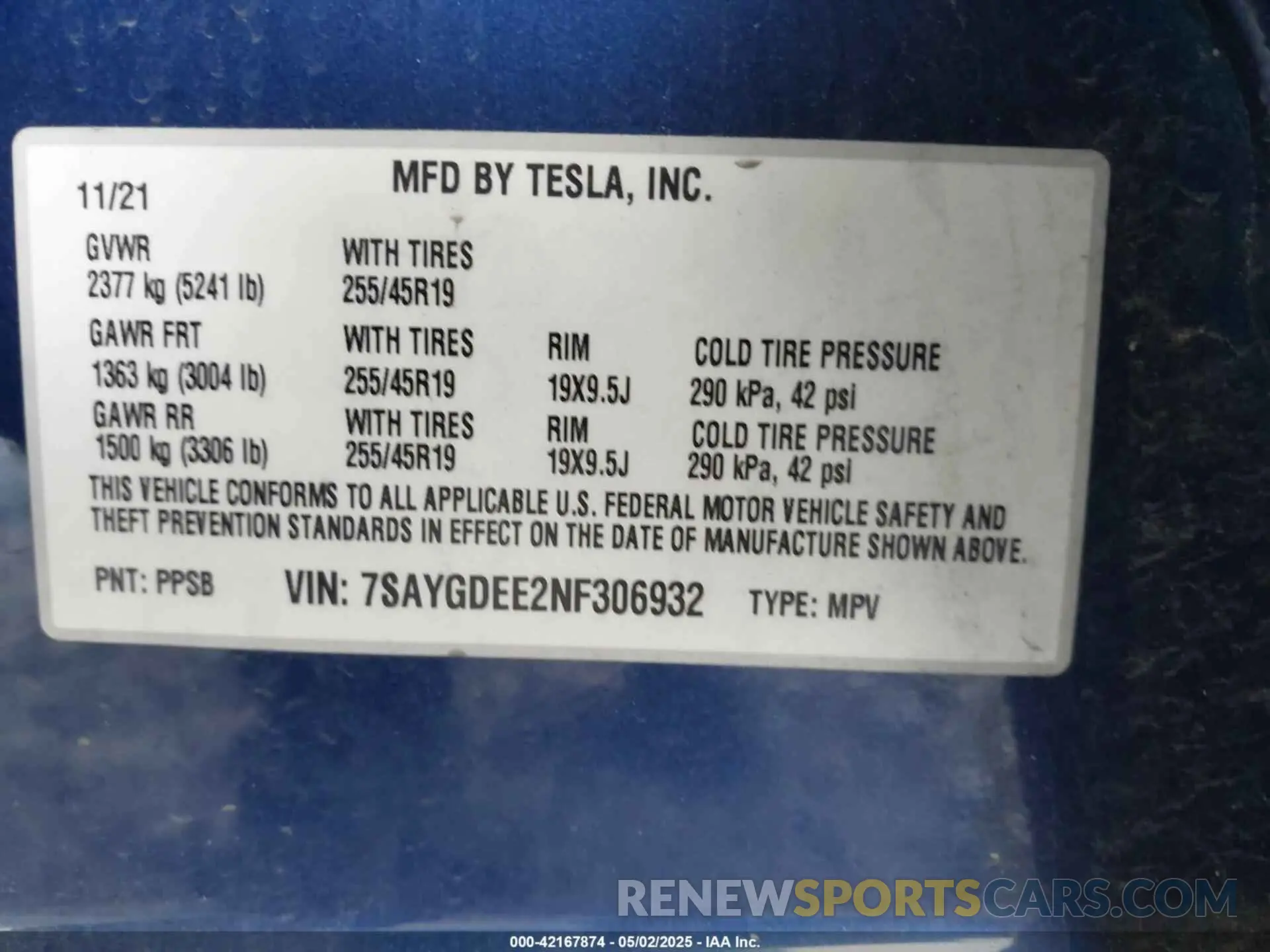 9 Photograph of a damaged car 7SAYGDEE2NF306932 TESLA MODEL Y 2022