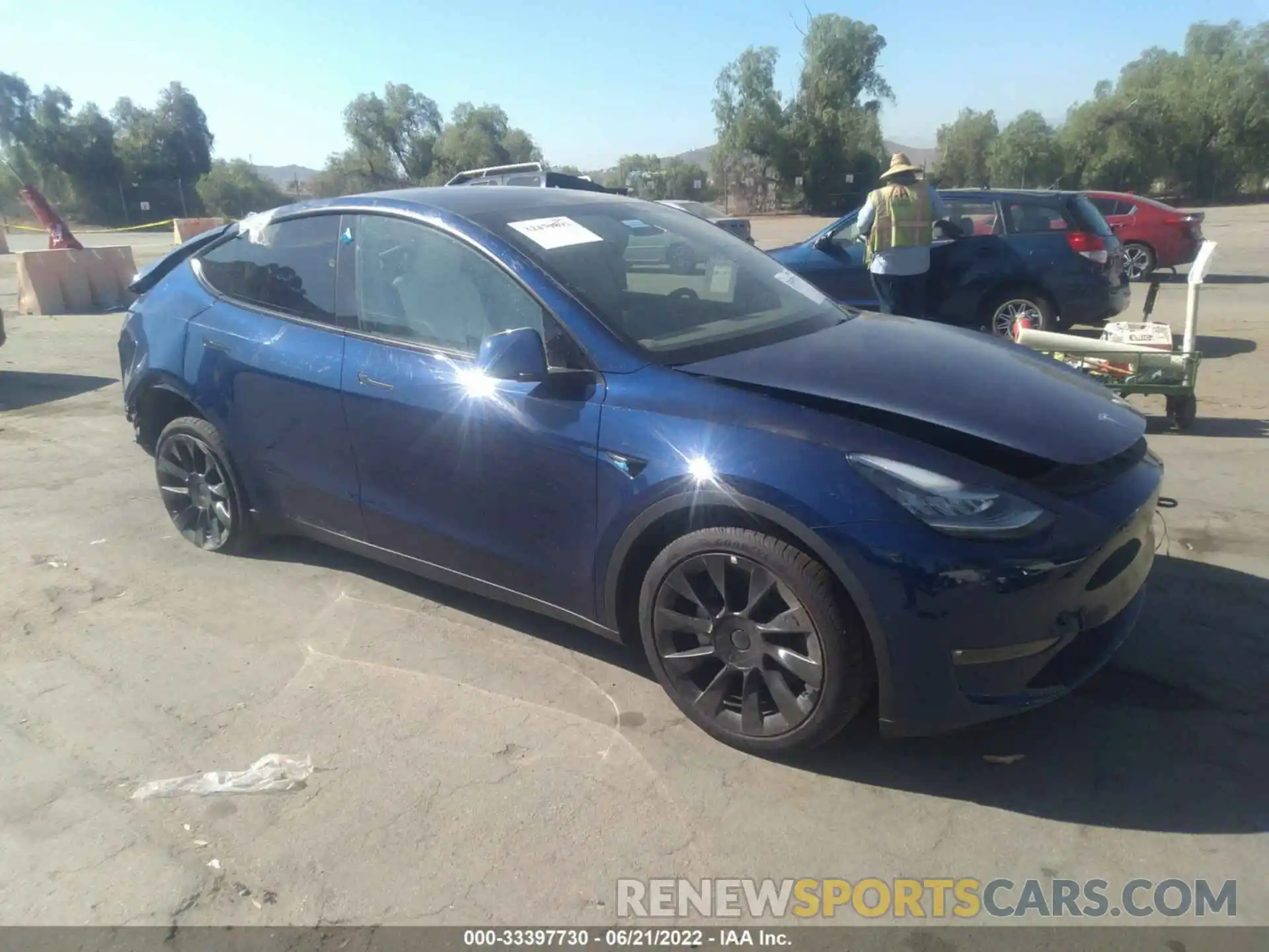 1 Photograph of a damaged car 7SAYGDEE2NF351157 TESLA MODEL Y 2022