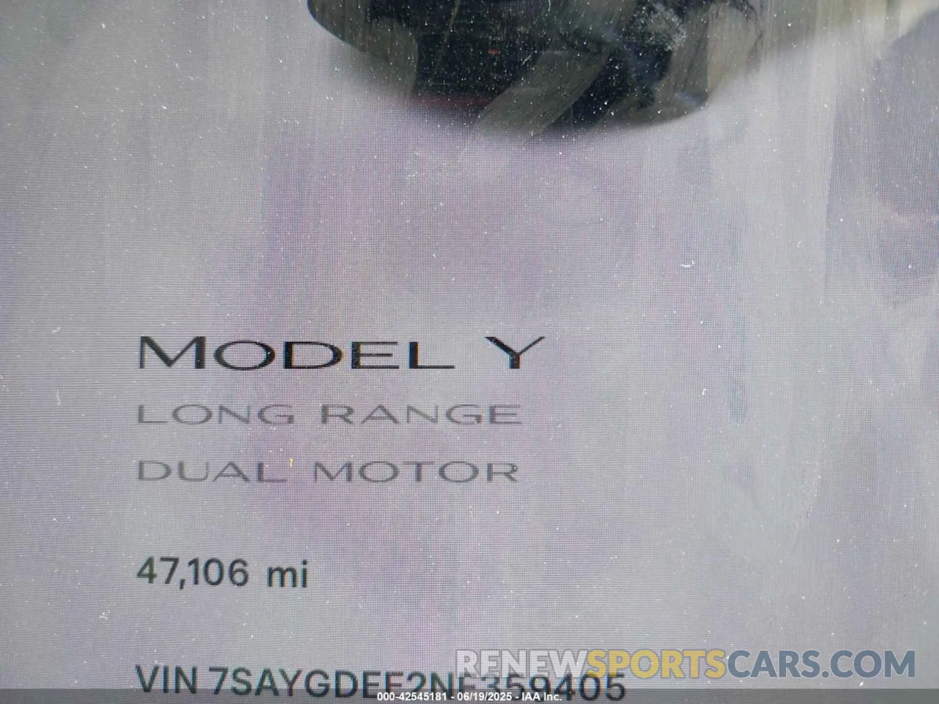 7 Photograph of a damaged car 7SAYGDEE2NF359405 TESLA MODEL Y 2022