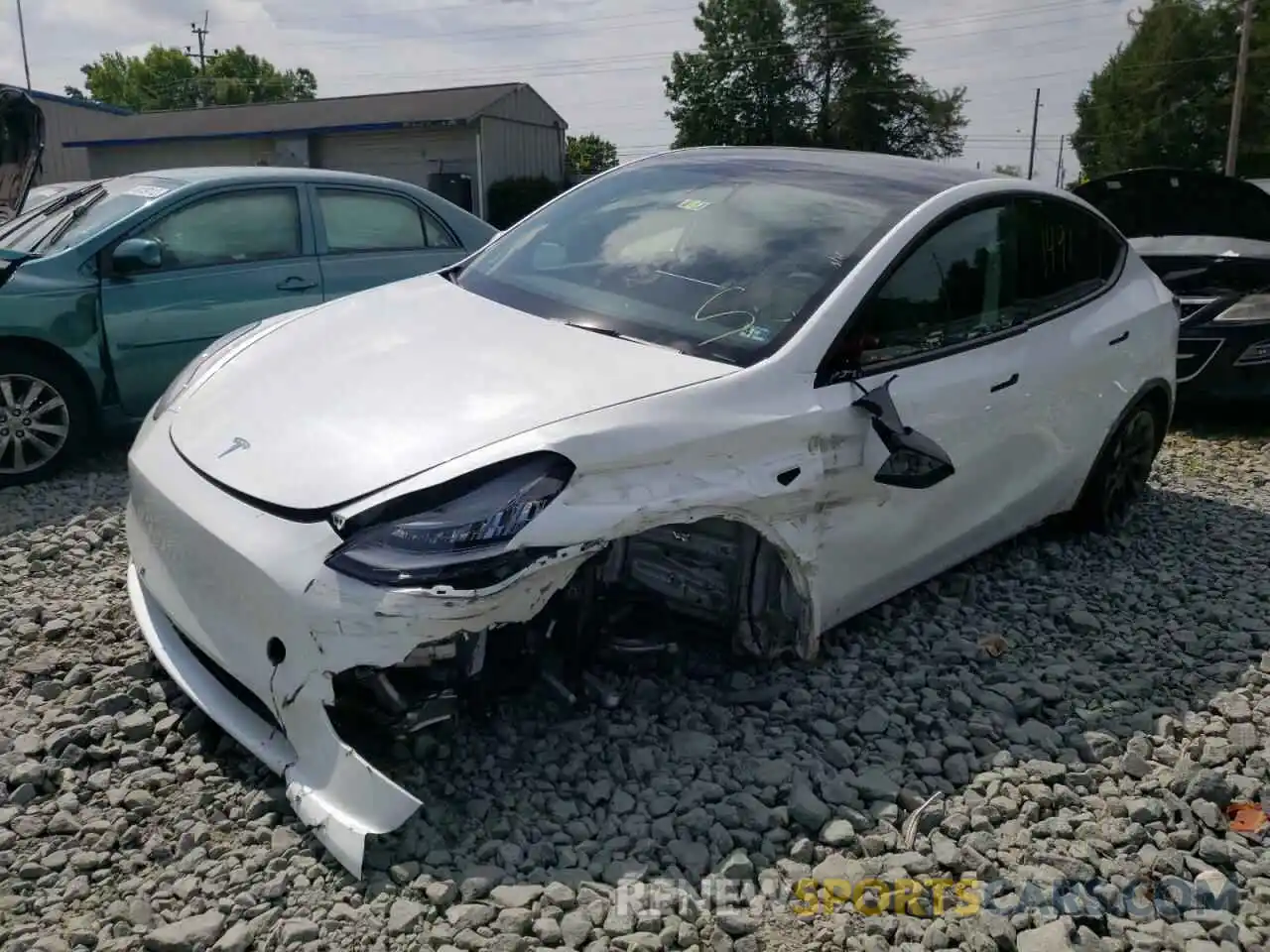 2 Photograph of a damaged car 7SAYGDEE2NF387463 TESLA MODEL Y 2022