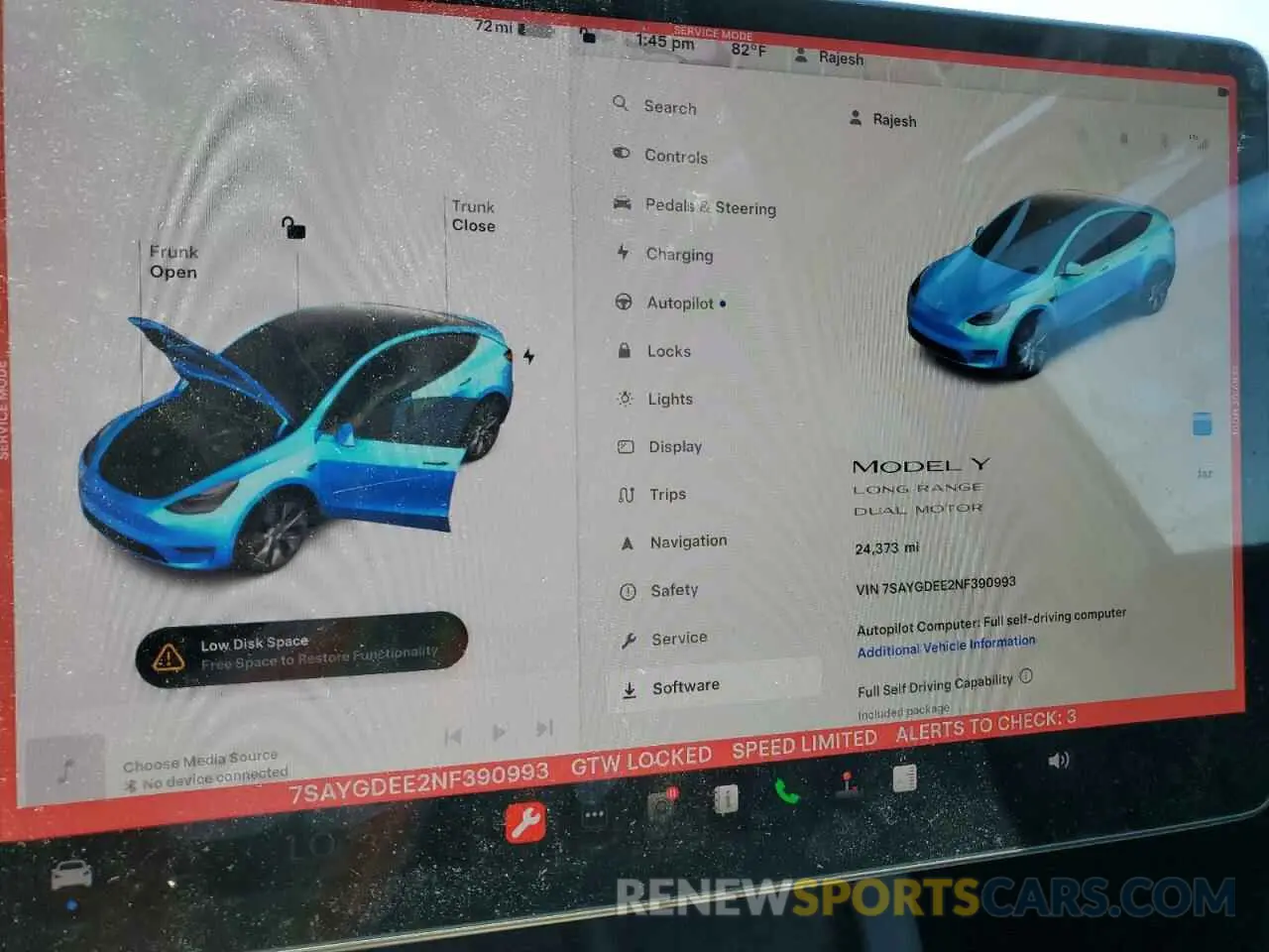 9 Photograph of a damaged car 7SAYGDEE2NF390993 TESLA MODEL Y 2022