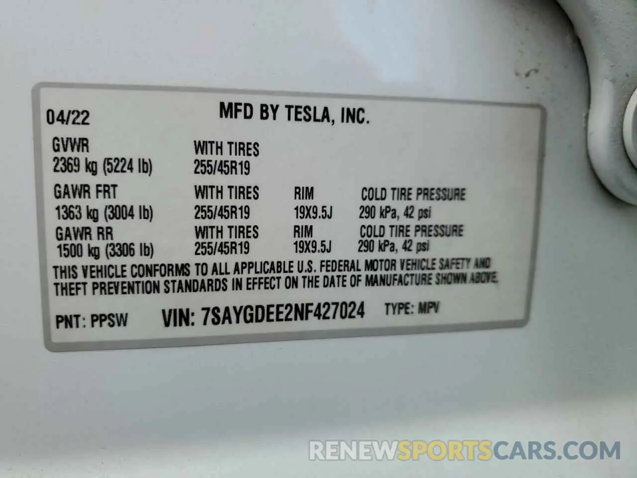 13 Photograph of a damaged car 7SAYGDEE2NF427024 TESLA MODEL Y 2022