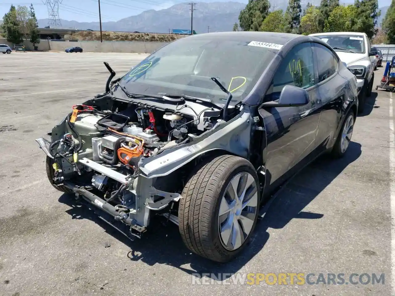 2 Photograph of a damaged car 7SAYGDEE2NF428013 TESLA MODEL Y 2022