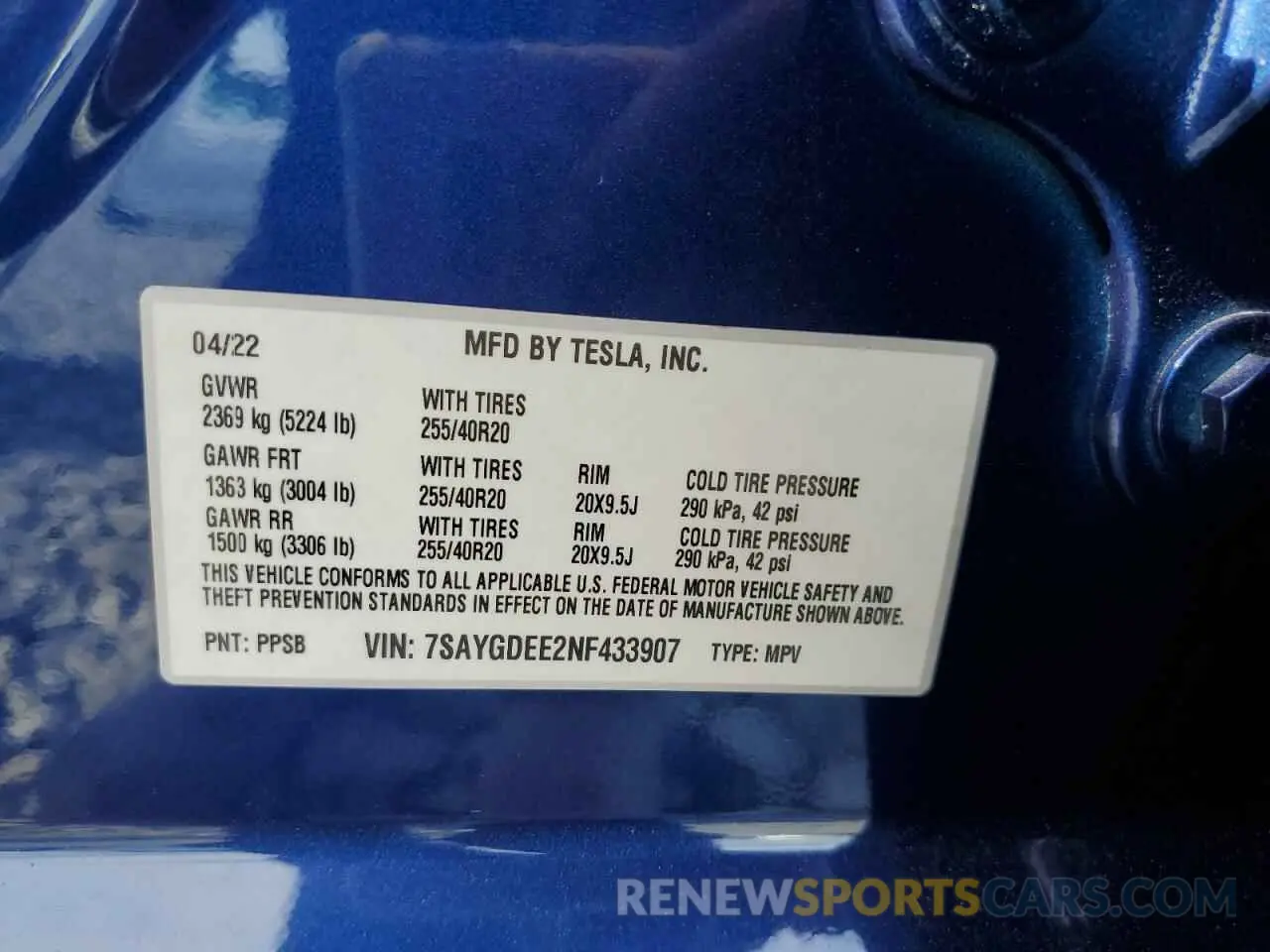 13 Photograph of a damaged car 7SAYGDEE2NF433907 TESLA MODEL Y 2022