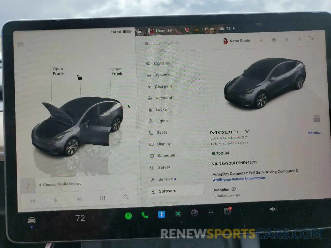9 Photograph of a damaged car 7SAYGDEE2NF443711 TESLA MODEL Y 2022
