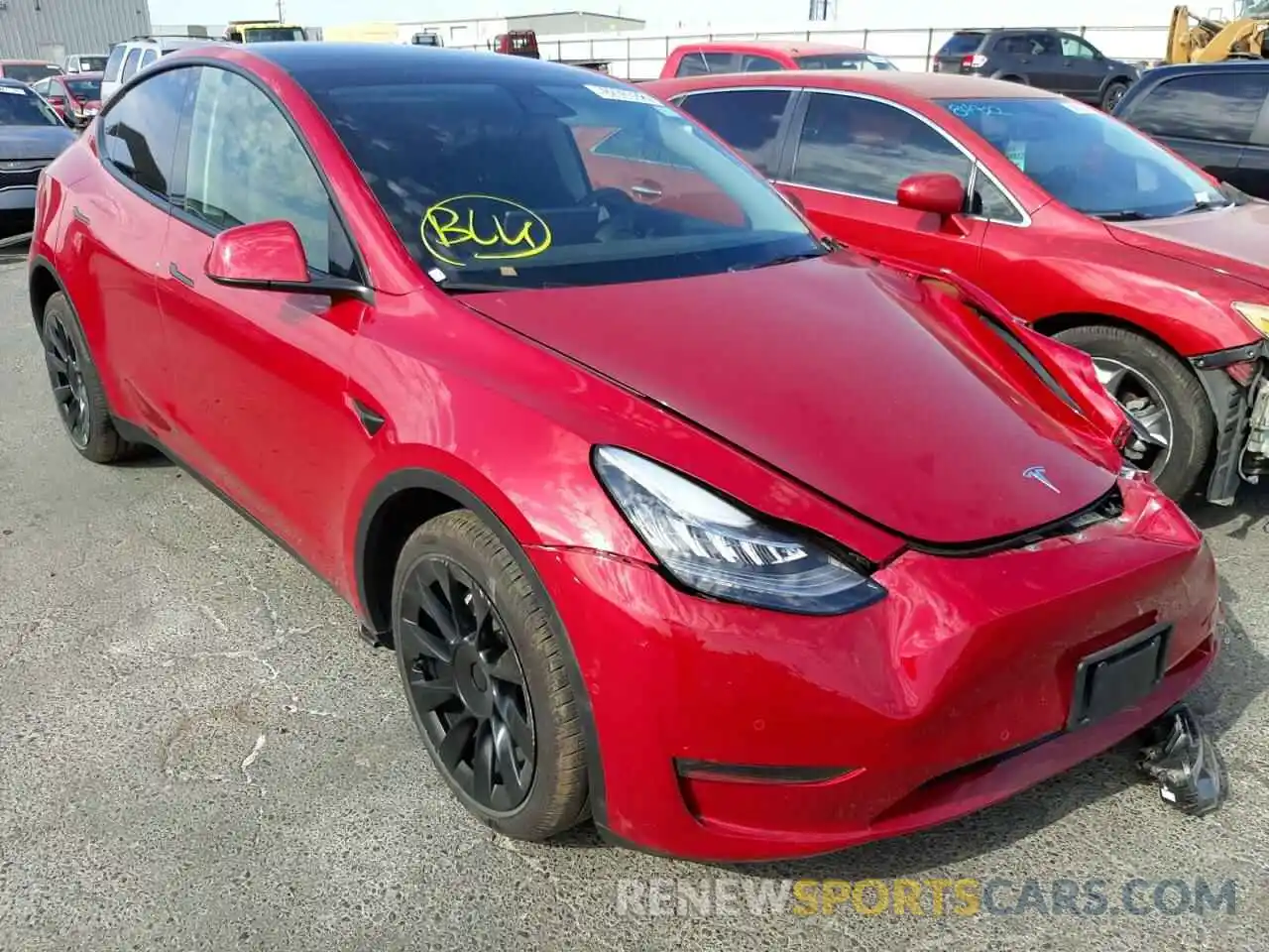 1 Photograph of a damaged car 7SAYGDEE3NF386824 TESLA MODEL Y 2022