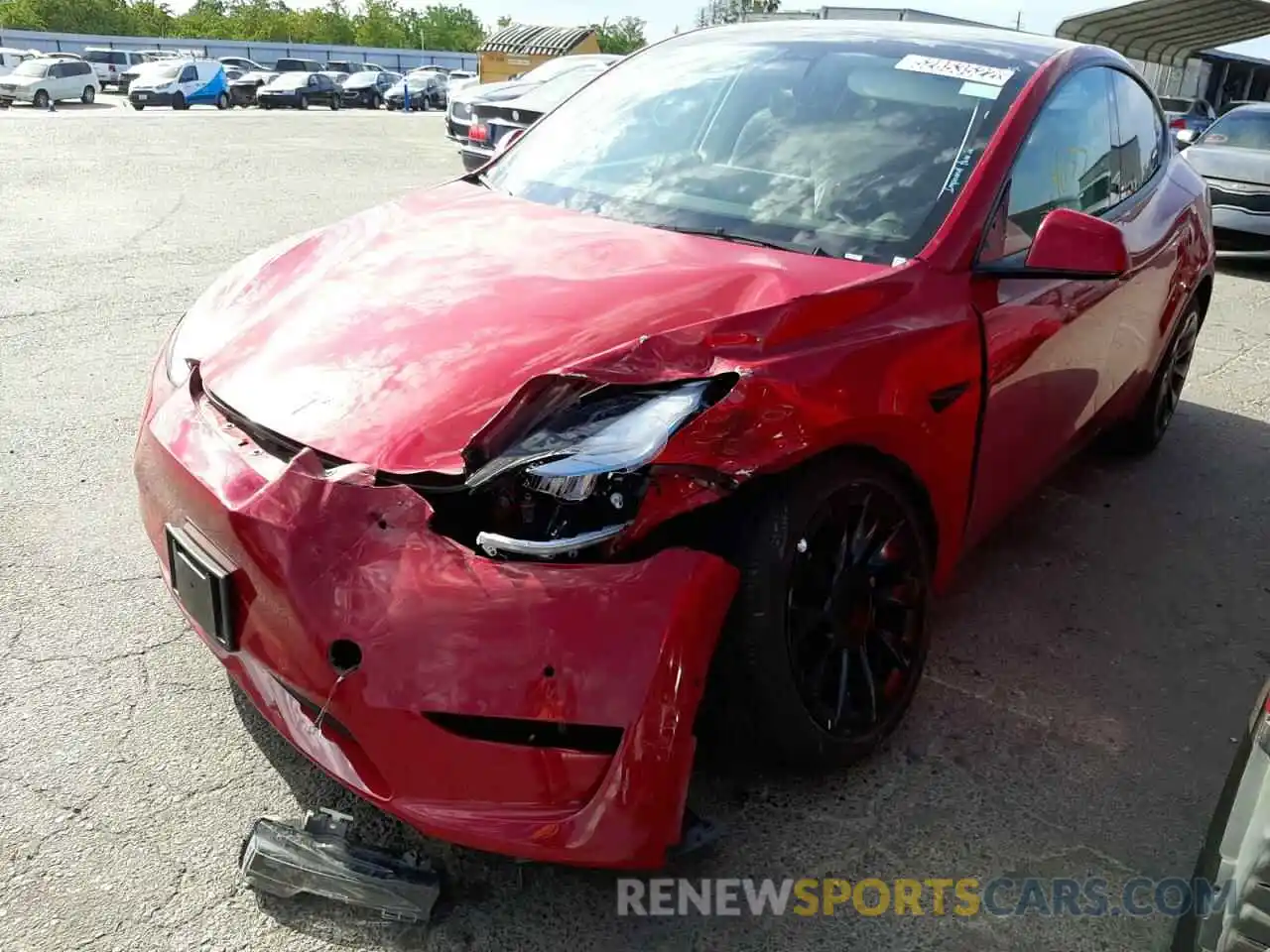 2 Photograph of a damaged car 7SAYGDEE3NF386824 TESLA MODEL Y 2022