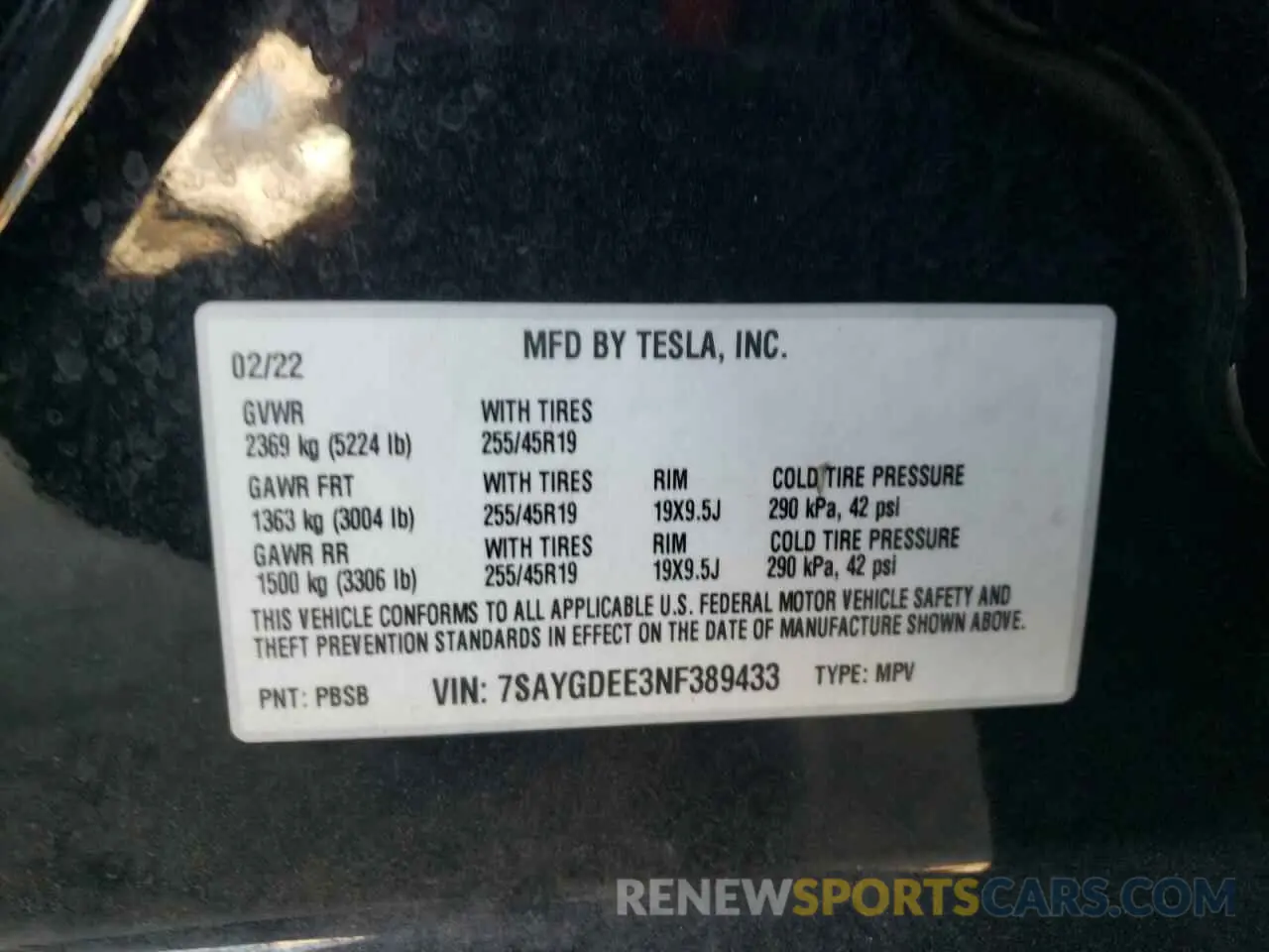 12 Photograph of a damaged car 7SAYGDEE3NF389433 TESLA MODEL Y 2022
