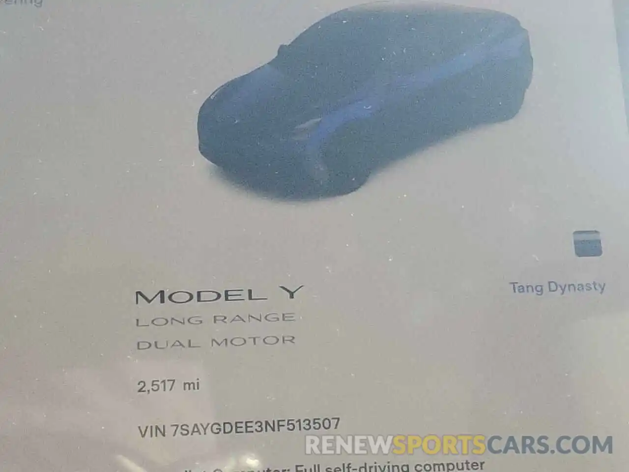 8 Photograph of a damaged car 7SAYGDEE3NF513507 TESLA MODEL Y 2022