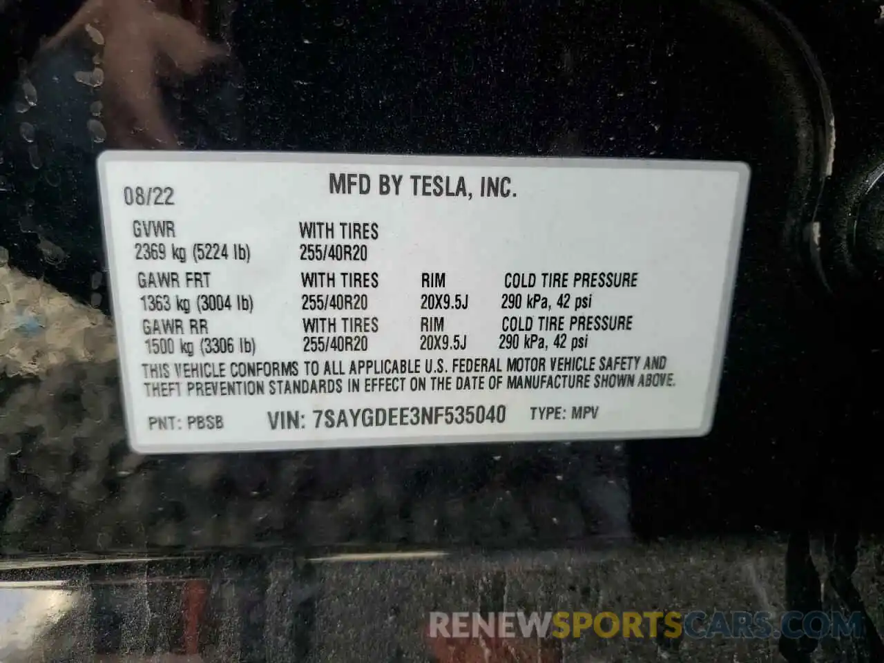 12 Photograph of a damaged car 7SAYGDEE3NF535040 TESLA MODEL Y 2022