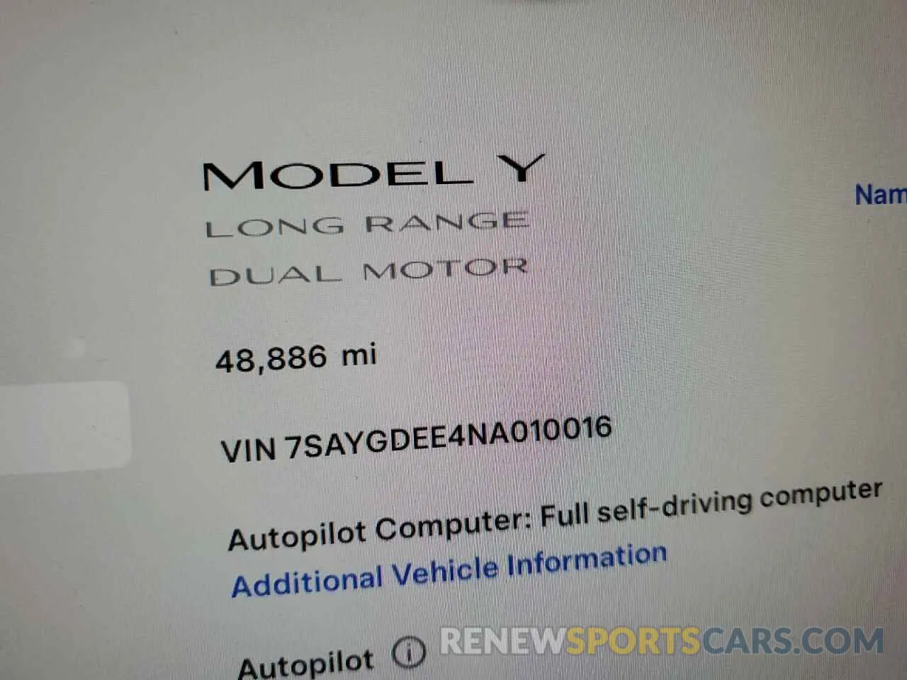 9 Photograph of a damaged car 7SAYGDEE4NA010016 TESLA MODEL Y 2022