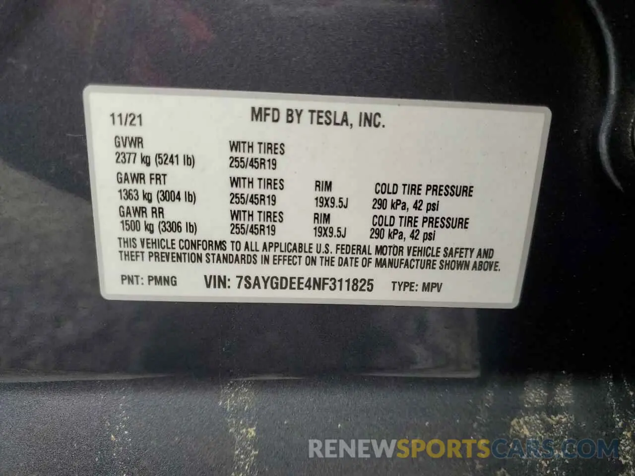 13 Photograph of a damaged car 7SAYGDEE4NF311825 TESLA MODEL Y 2022