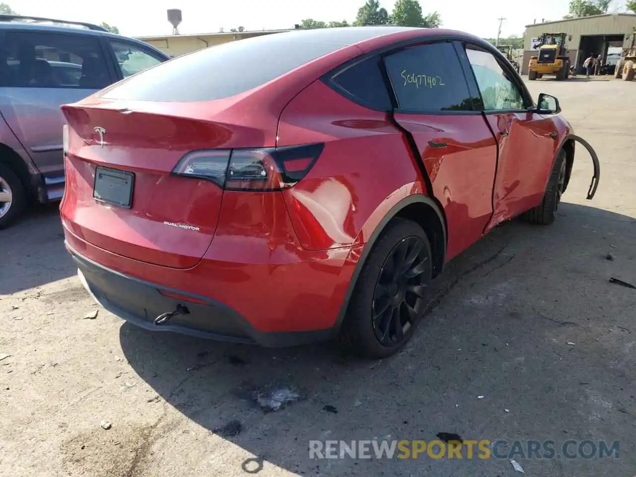 4 Photograph of a damaged car 7SAYGDEE4NF312635 TESLA MODEL Y 2022