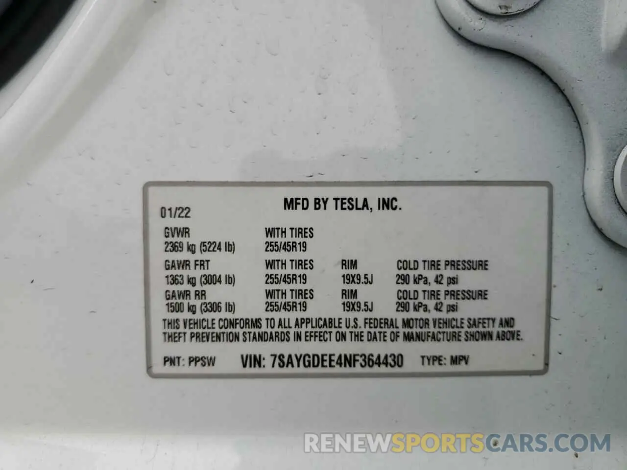 13 Photograph of a damaged car 7SAYGDEE4NF364430 TESLA MODEL Y 2022