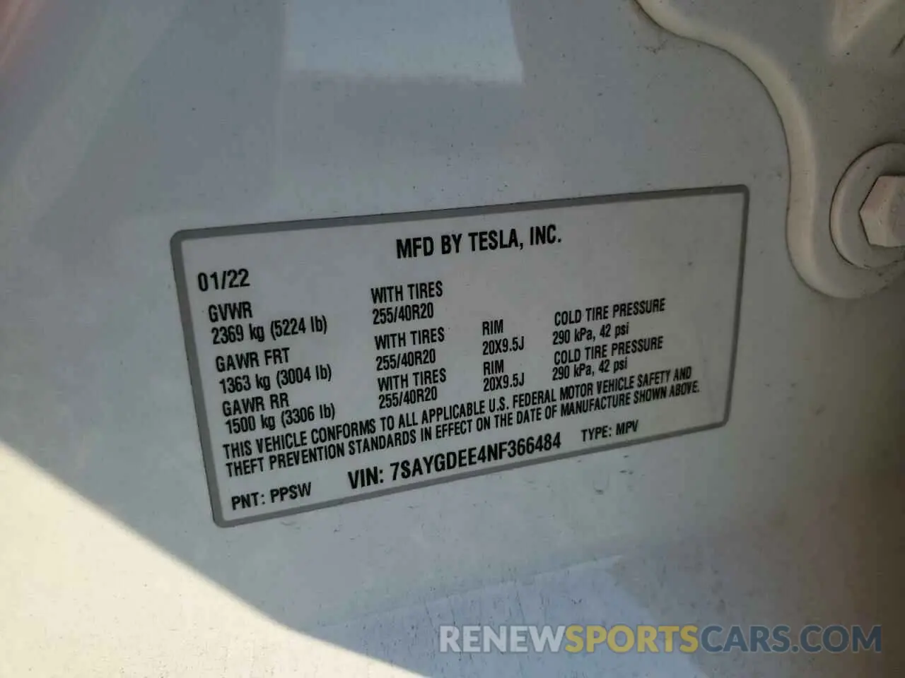13 Photograph of a damaged car 7SAYGDEE4NF366484 TESLA MODEL Y 2022