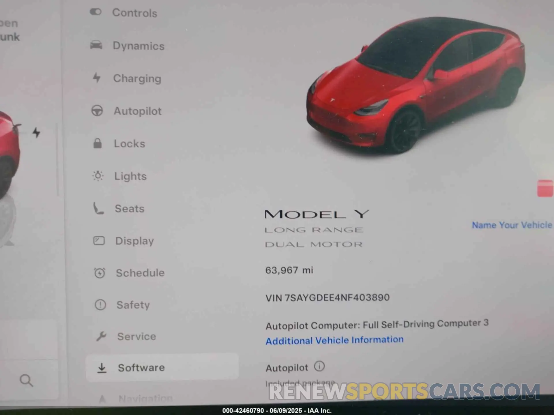 7 Photograph of a damaged car 7SAYGDEE4NF403890 TESLA MODEL Y 2022