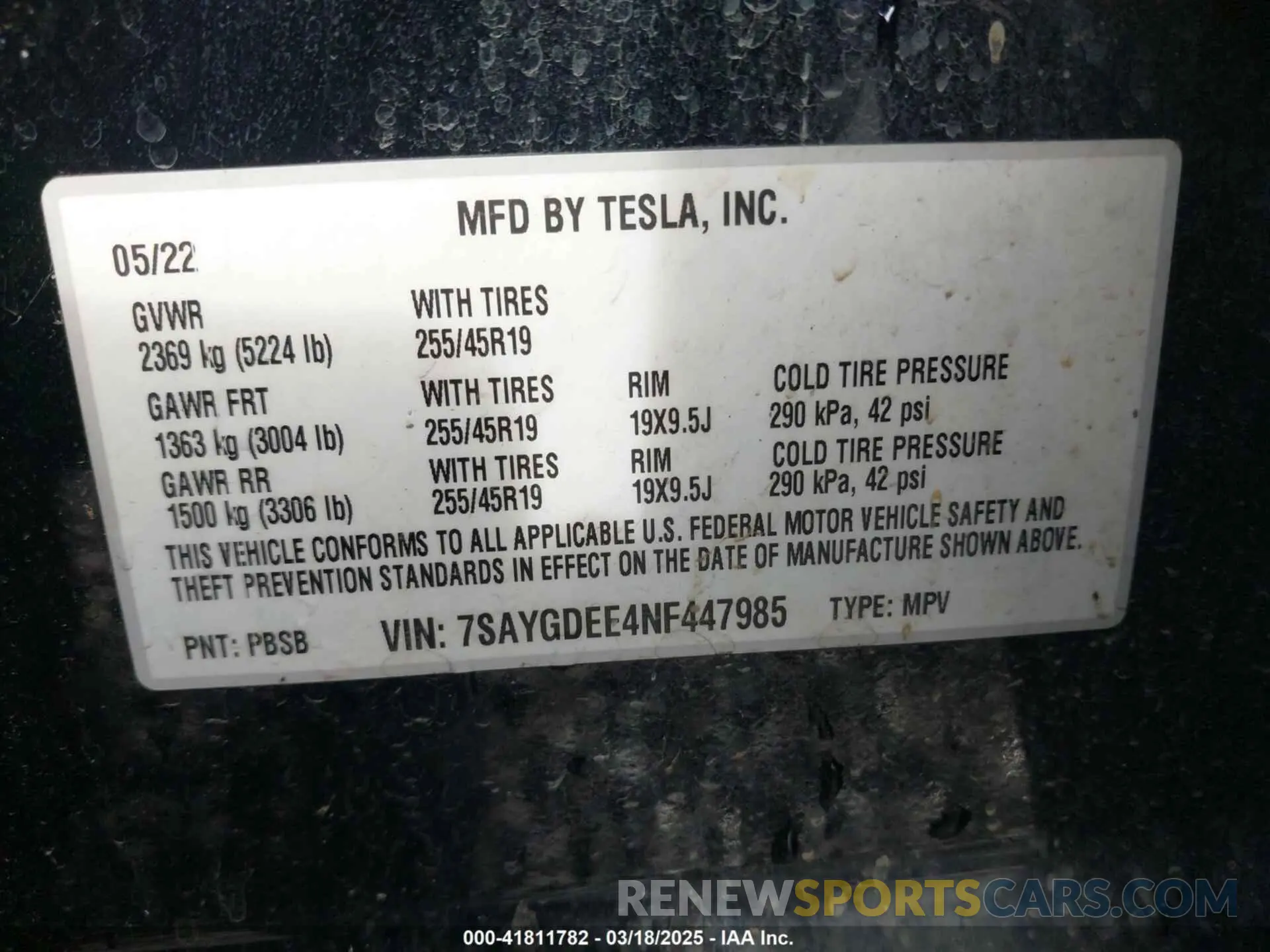 9 Photograph of a damaged car 7SAYGDEE4NF447985 TESLA MODEL Y 2022